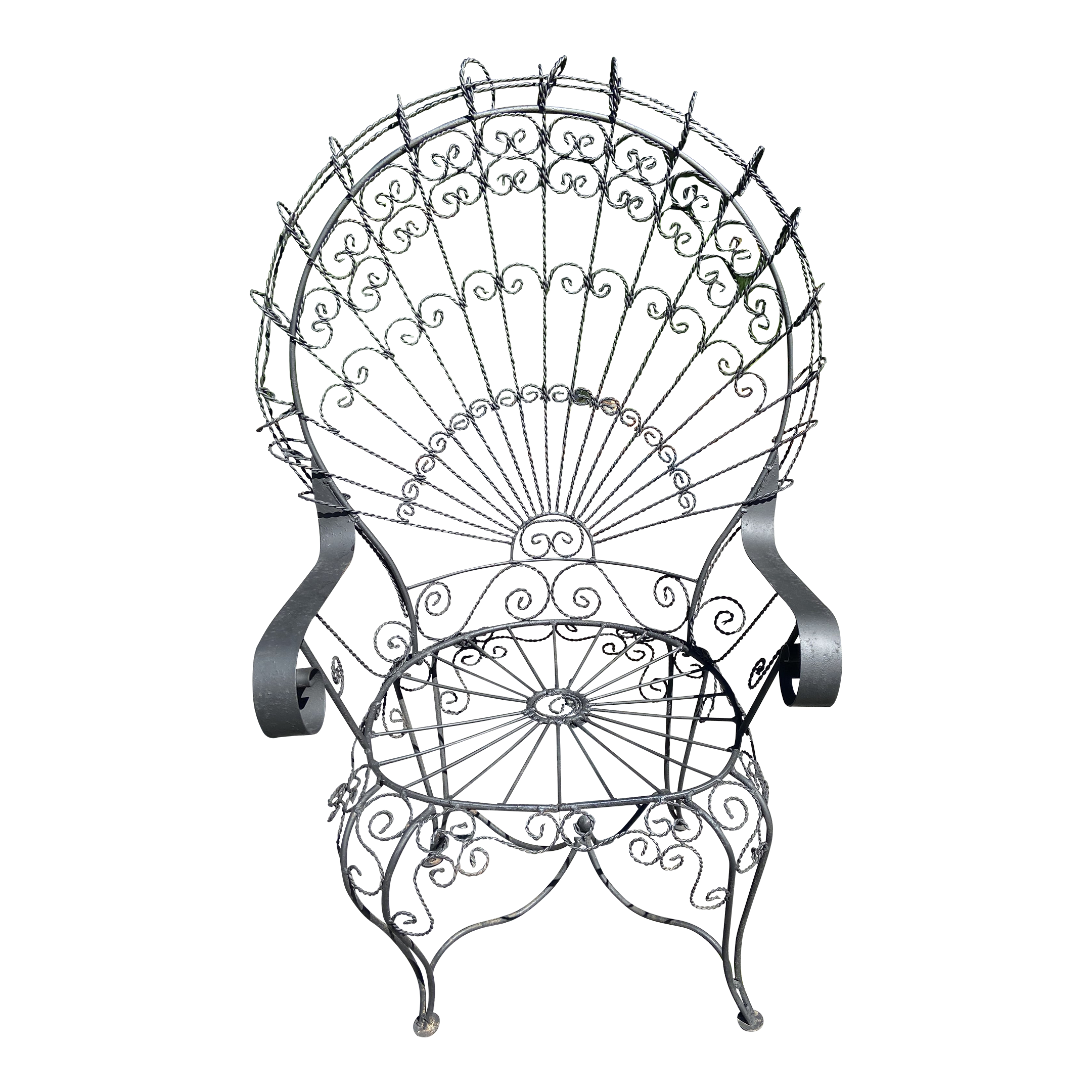 Wrought iron online peacock chair