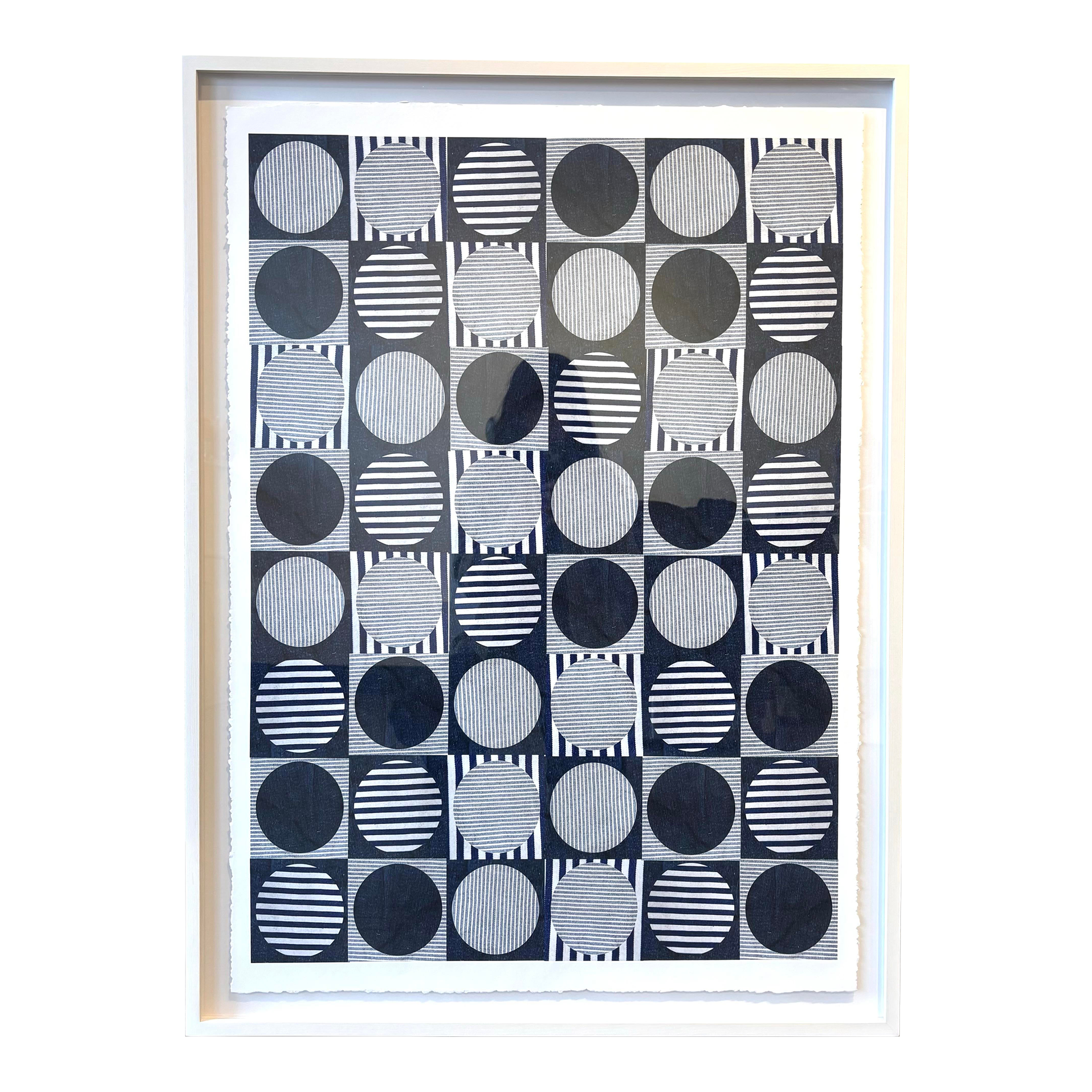 Contemporary Abstract Denim Pattern Print by Maggie Meiner