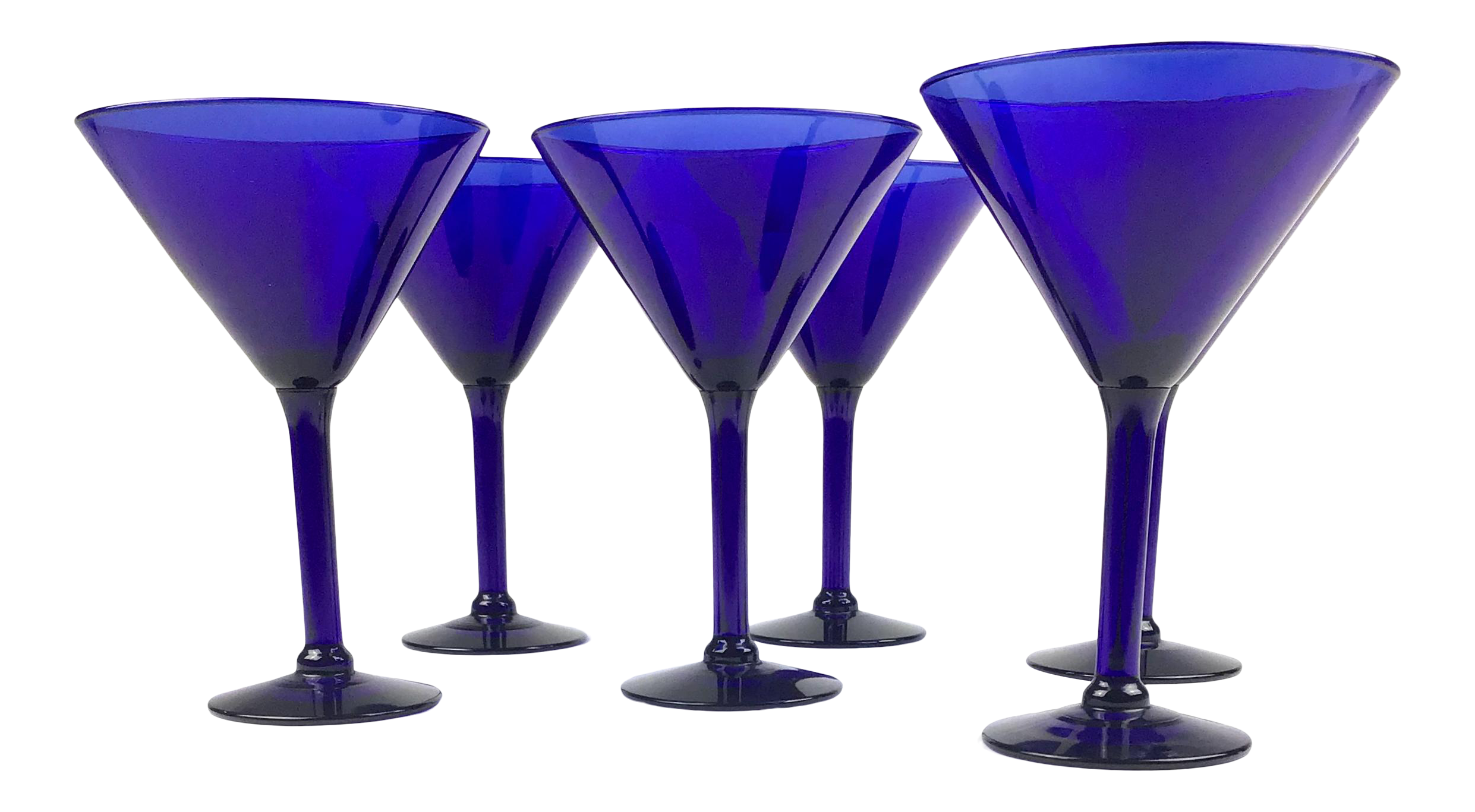 Drink & Barware Kitchen & Dining Mismatched Cobalt Blue Margarita Glasses 4