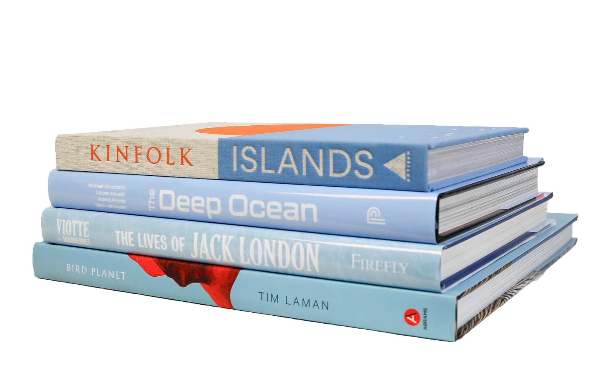 Decorative Books - Ocean Coffee Table Stack - 4 Blue Books