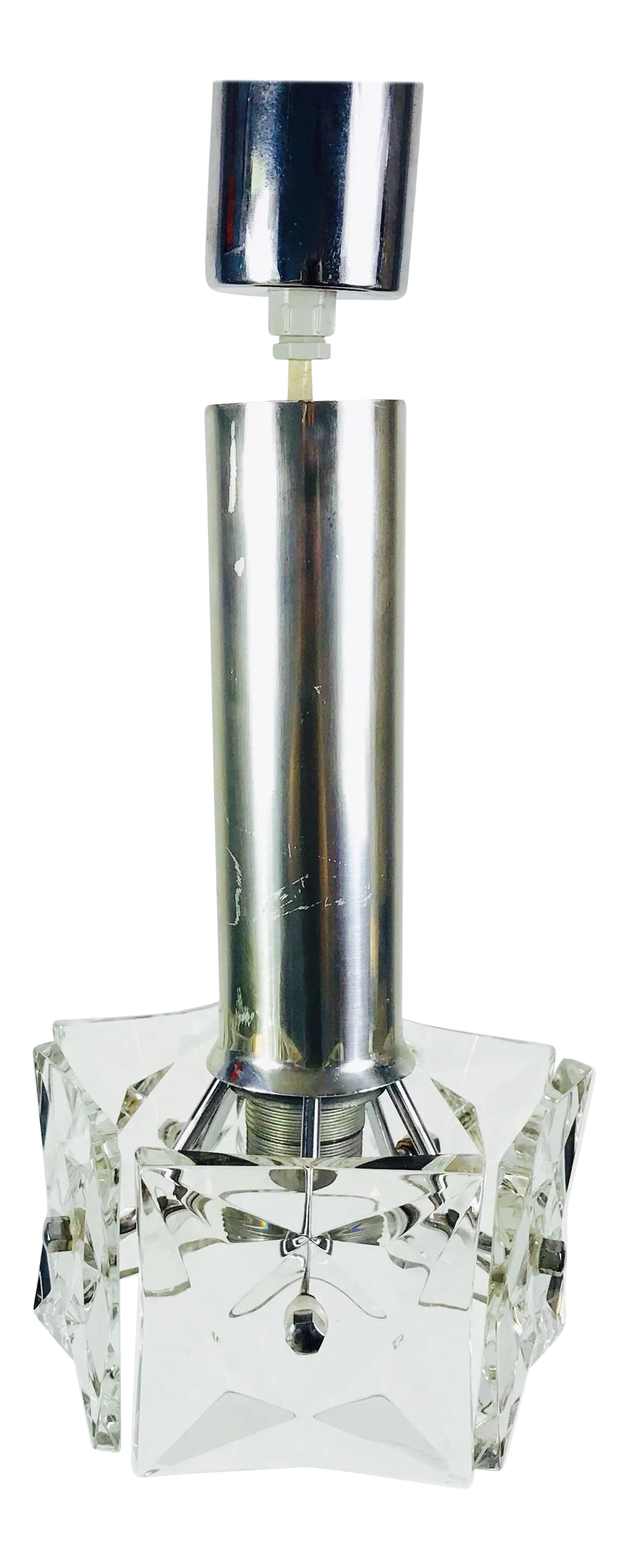 1960s Kinkeldey Crystal Ice Glass Pendant Lamp, Germany