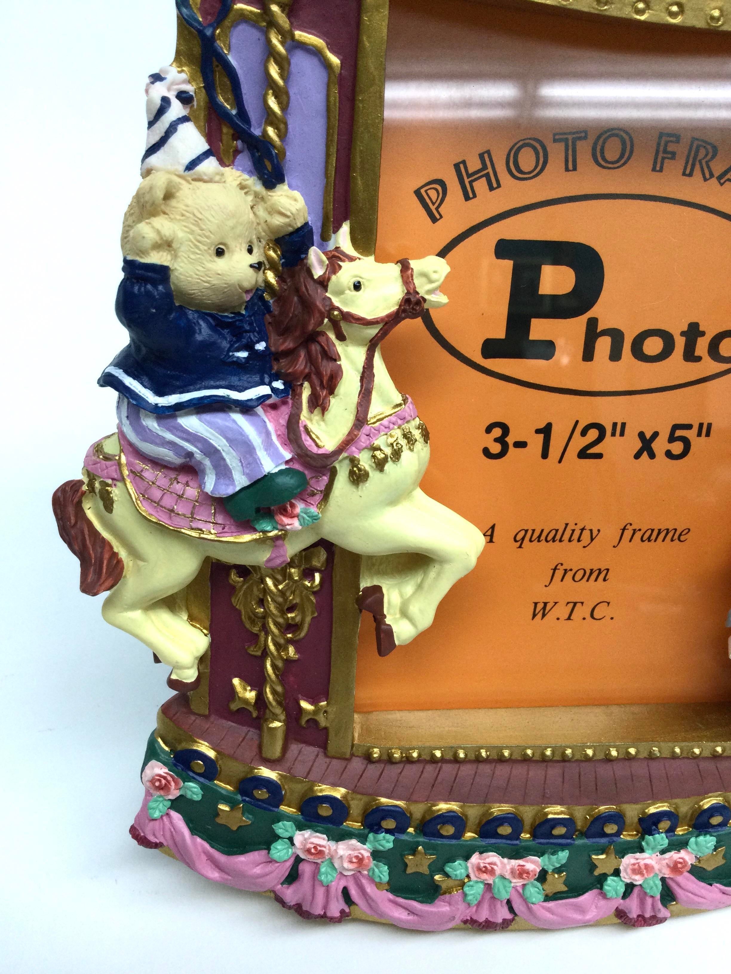 【廃盤】Merry goround REDDISH COLLECTORS … Vintage 90s Bright Sculpted Resin Merry Go Round Photo Frame