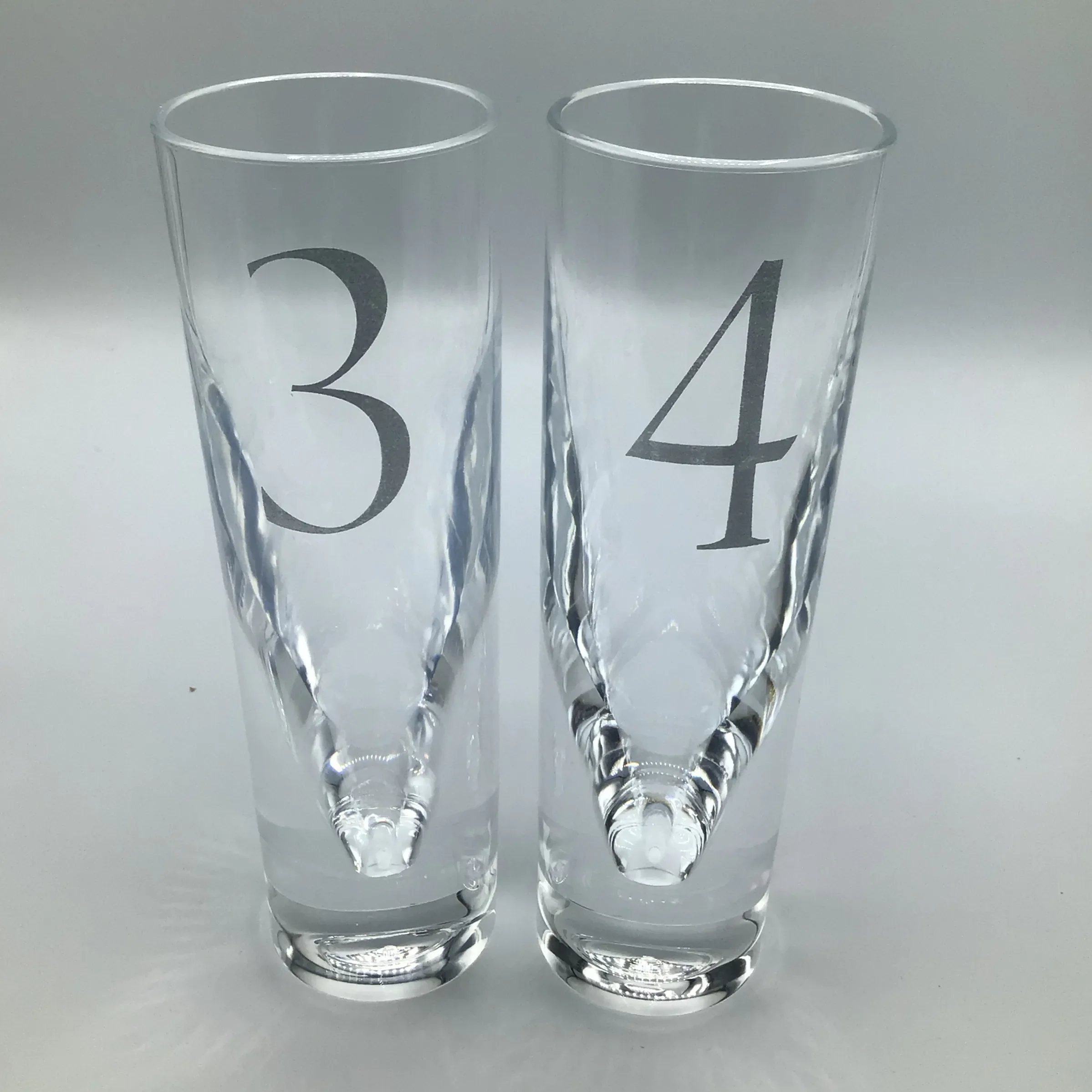 Carlo Moretti Style Numbered 1 Through 10 Acrylic Tall Tumblers- Set of 10  | Chairish