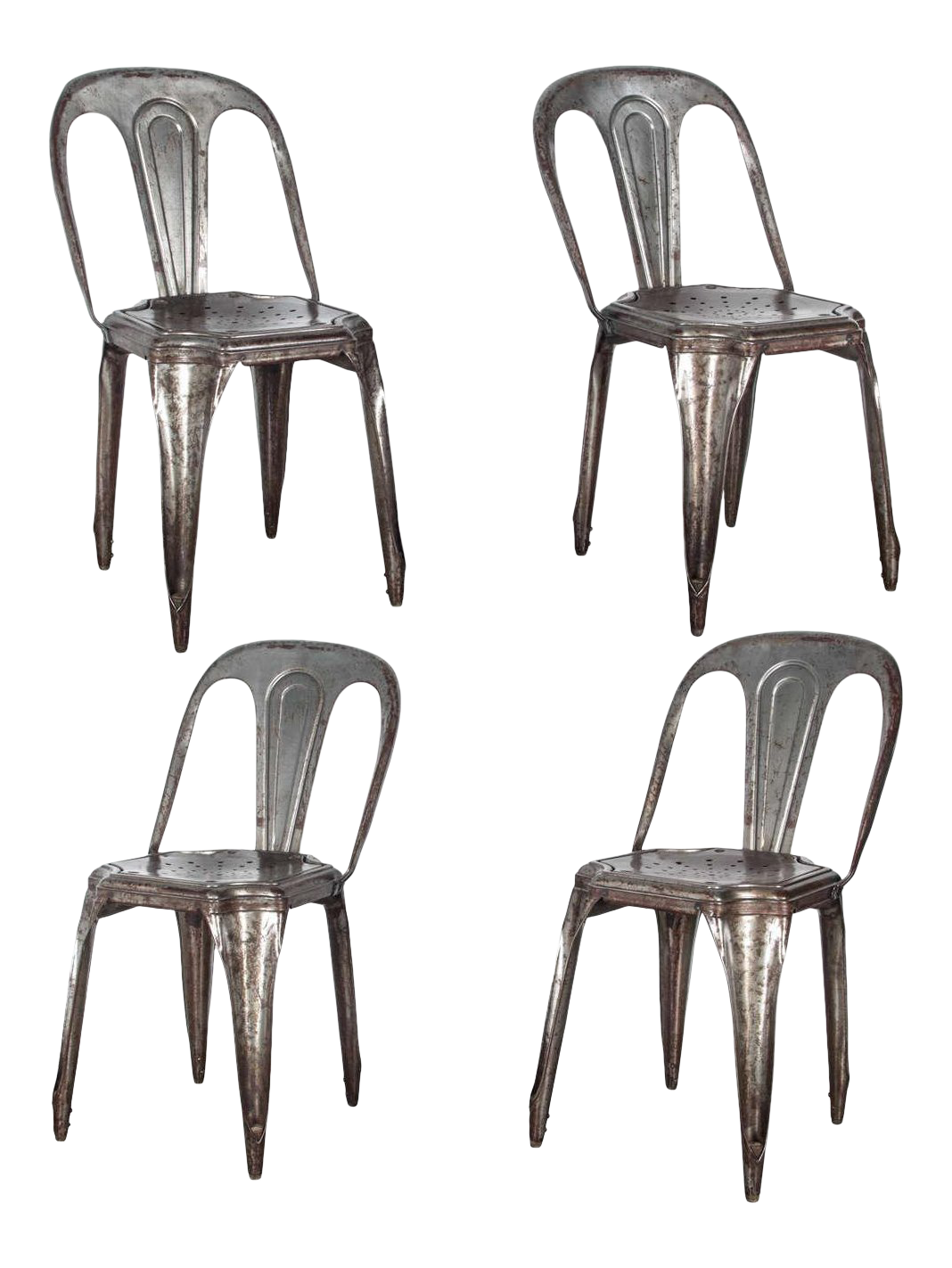 Metal Stacking Chairs by Tolix Set of 4 Chairish