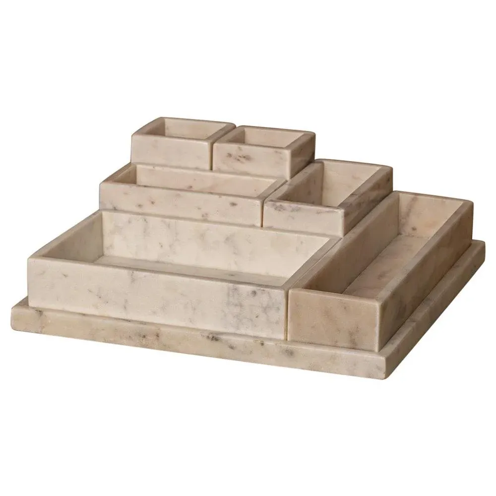 Civil Regime Navy Letterman Jacket Concrete Rose 2XL NWTLe Carré White Marble Organizer by Simone & Marcel