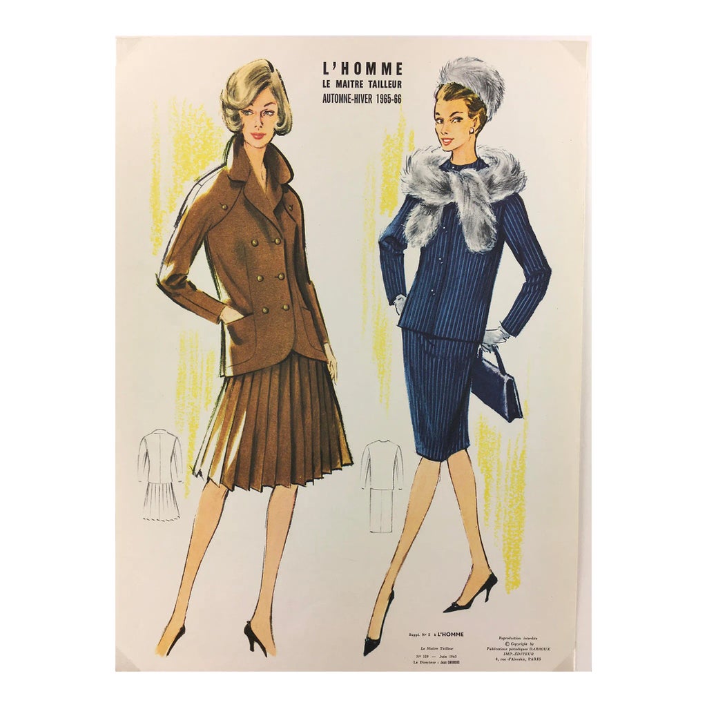 Vintage French Fashion Drawings