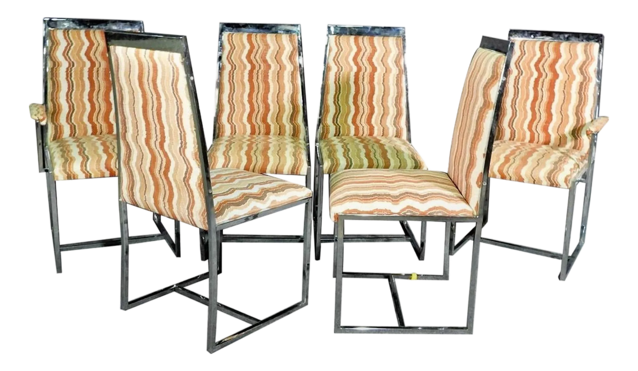 1960s Mid-Century Sleek Dining Chairs - 6 Pieces
