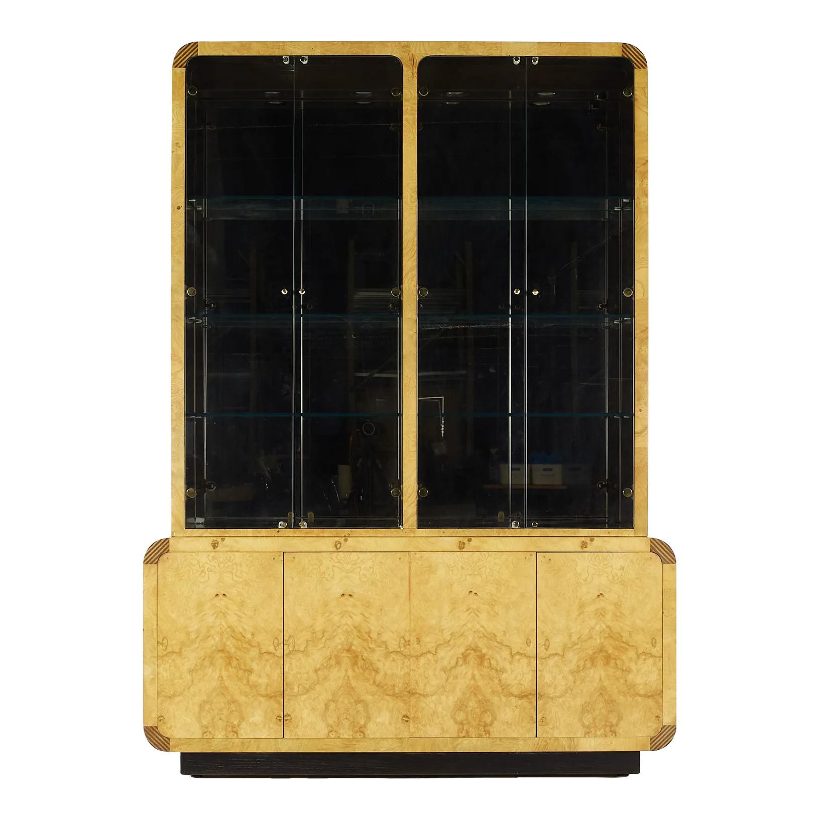 Henredon Scene Two Mid Century Burlwood Buffet and Hutch Chairish