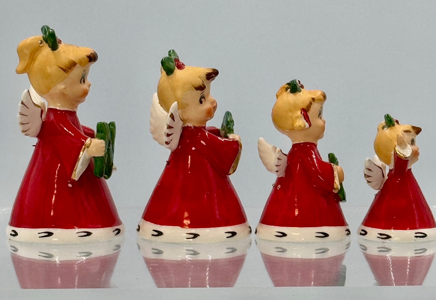 noel様 Vintage Napco NOEL Angel Bell Ornaments Christmas Japan Figurine