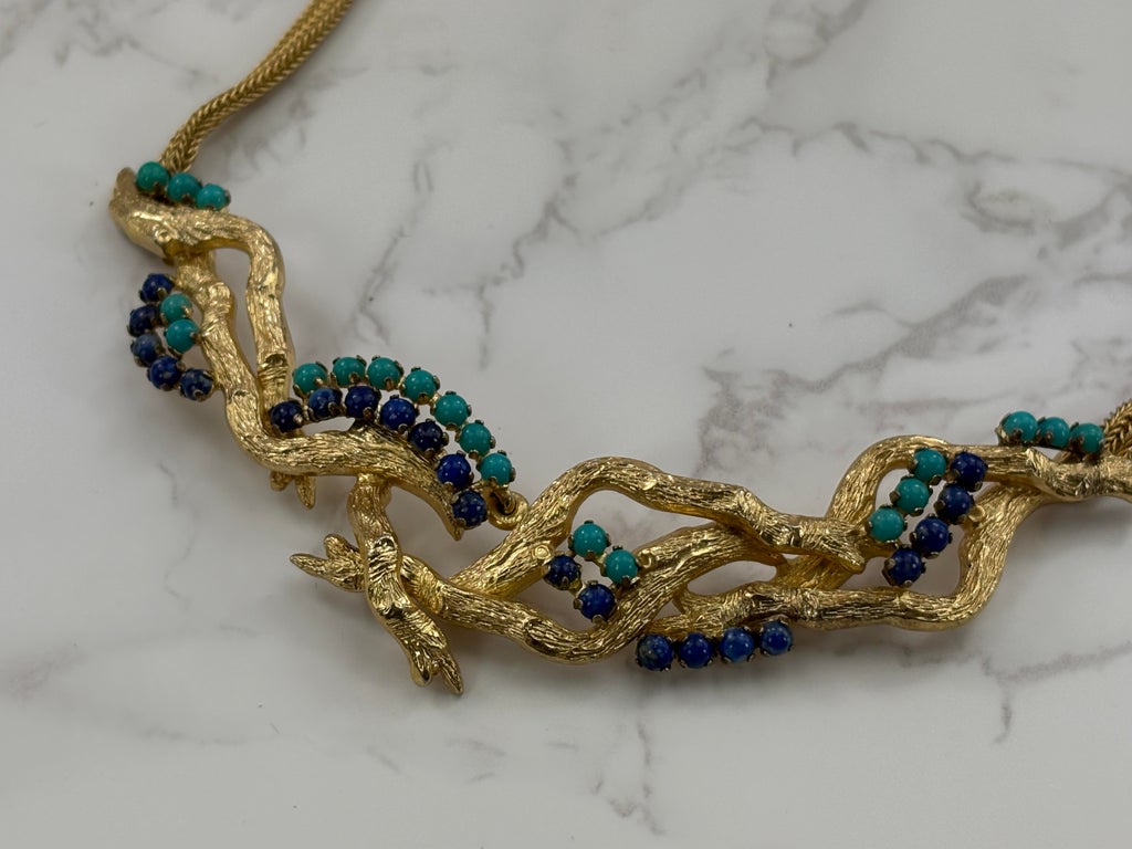 Vintage Christian Dior Necklace - 1962 Gold Tone Branches With 
