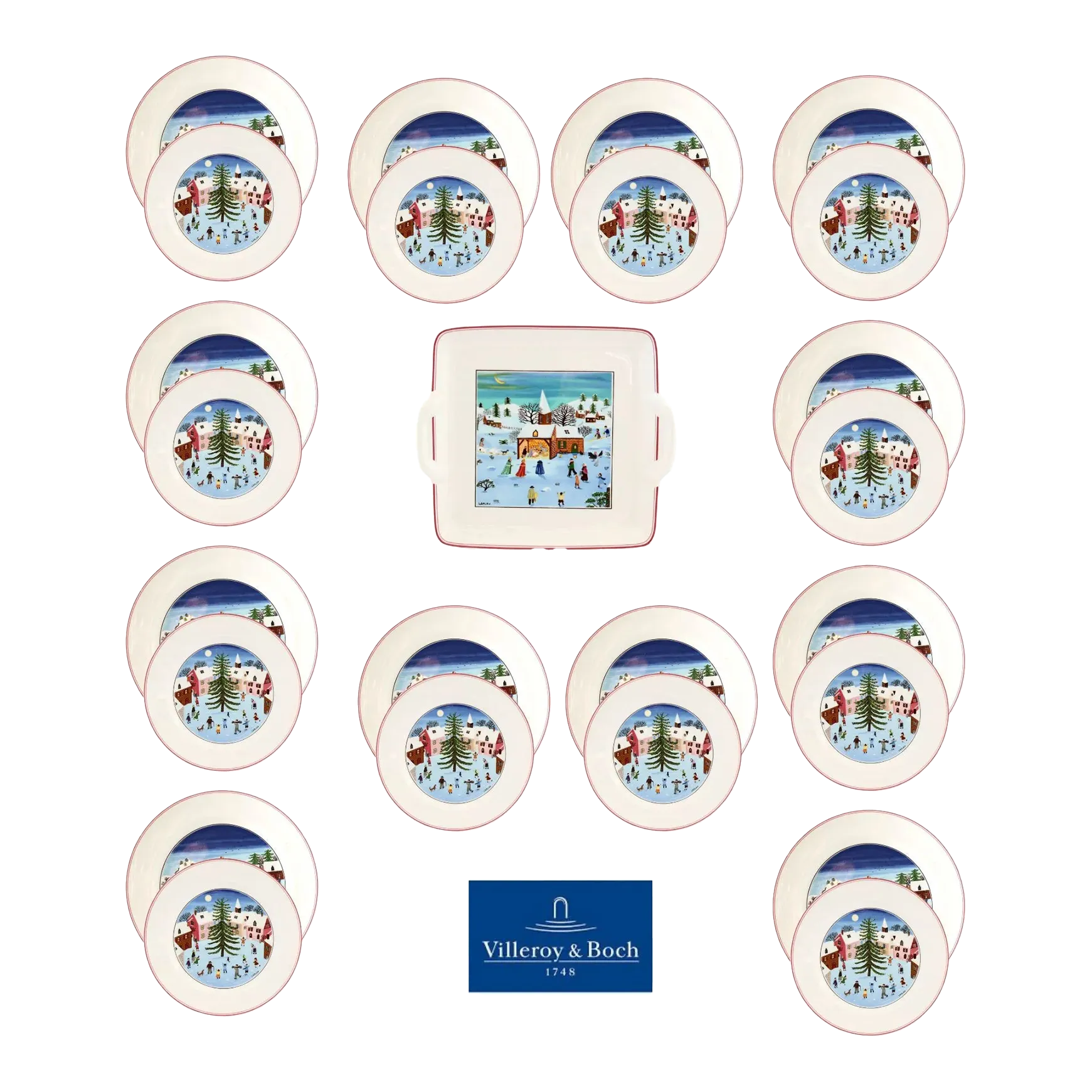 Villeroy & Boch Naif Christmas Dinner Set, Service for 12 | Chairish
