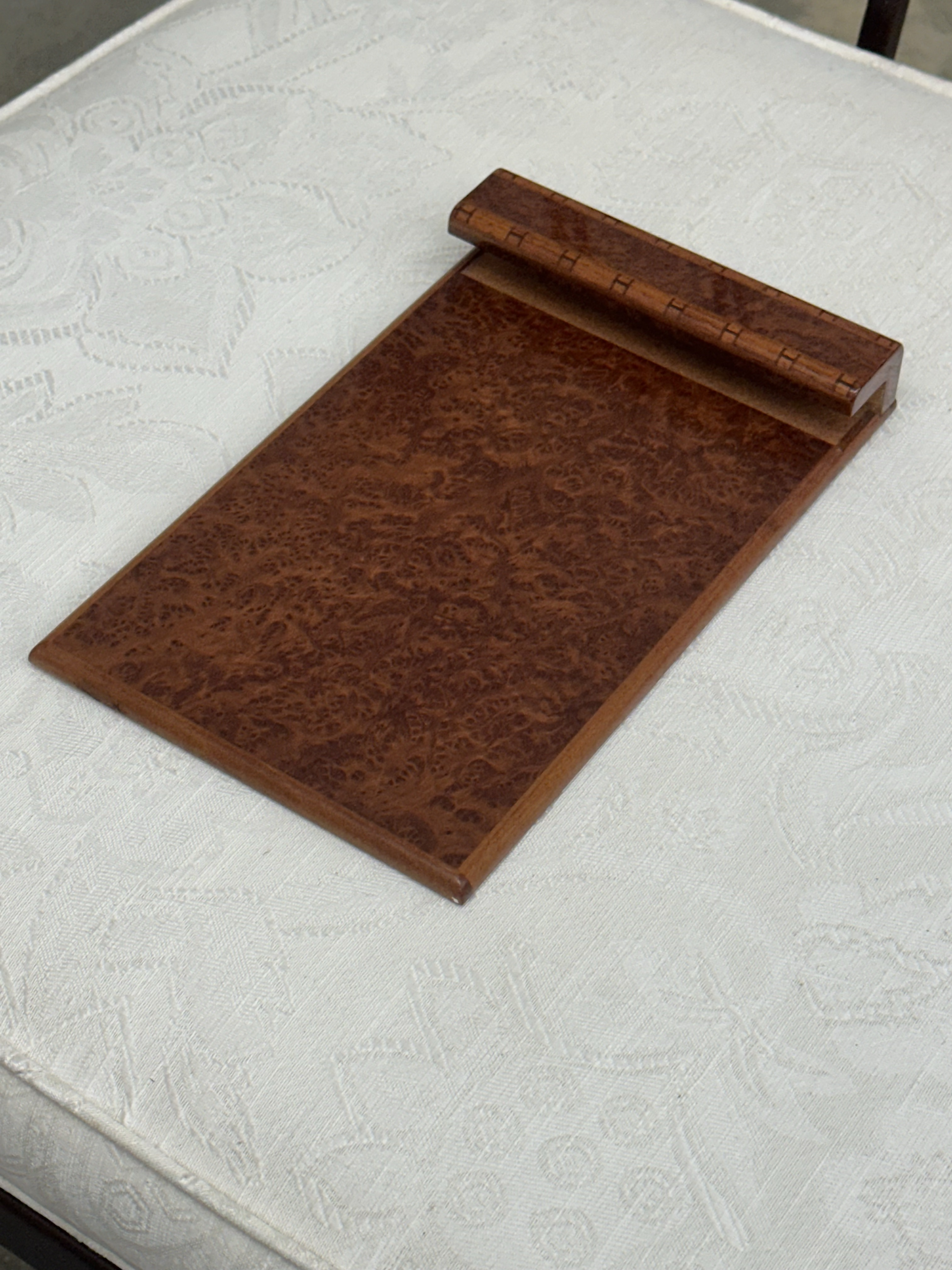 Vintage Hermes Lacquered Burlwood Notepad Holder | Chairish