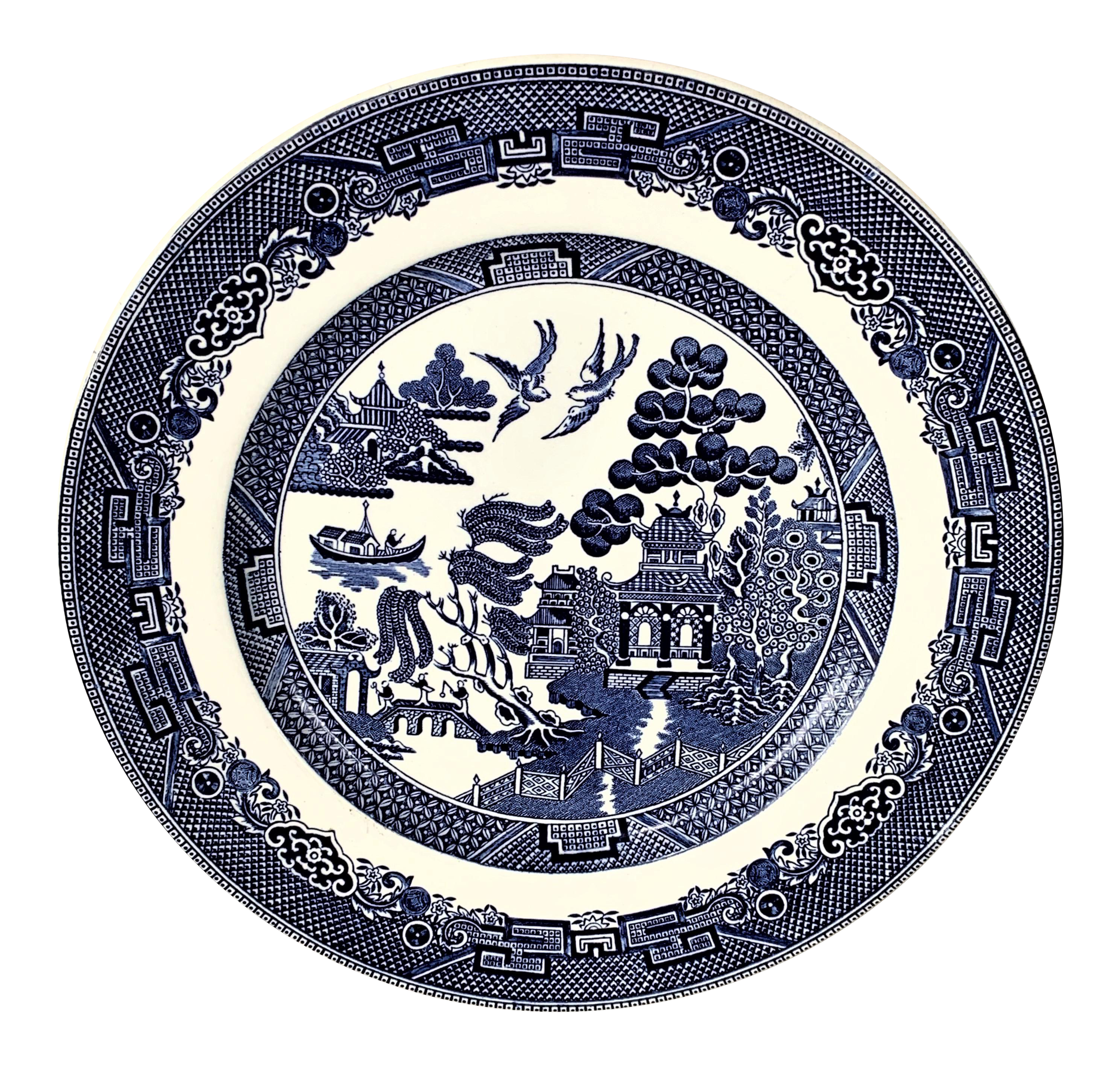 antique blue willow plates