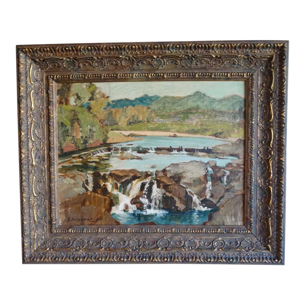 1952 "The Cataracts" Modern Abstract Oil Painting on Board by S