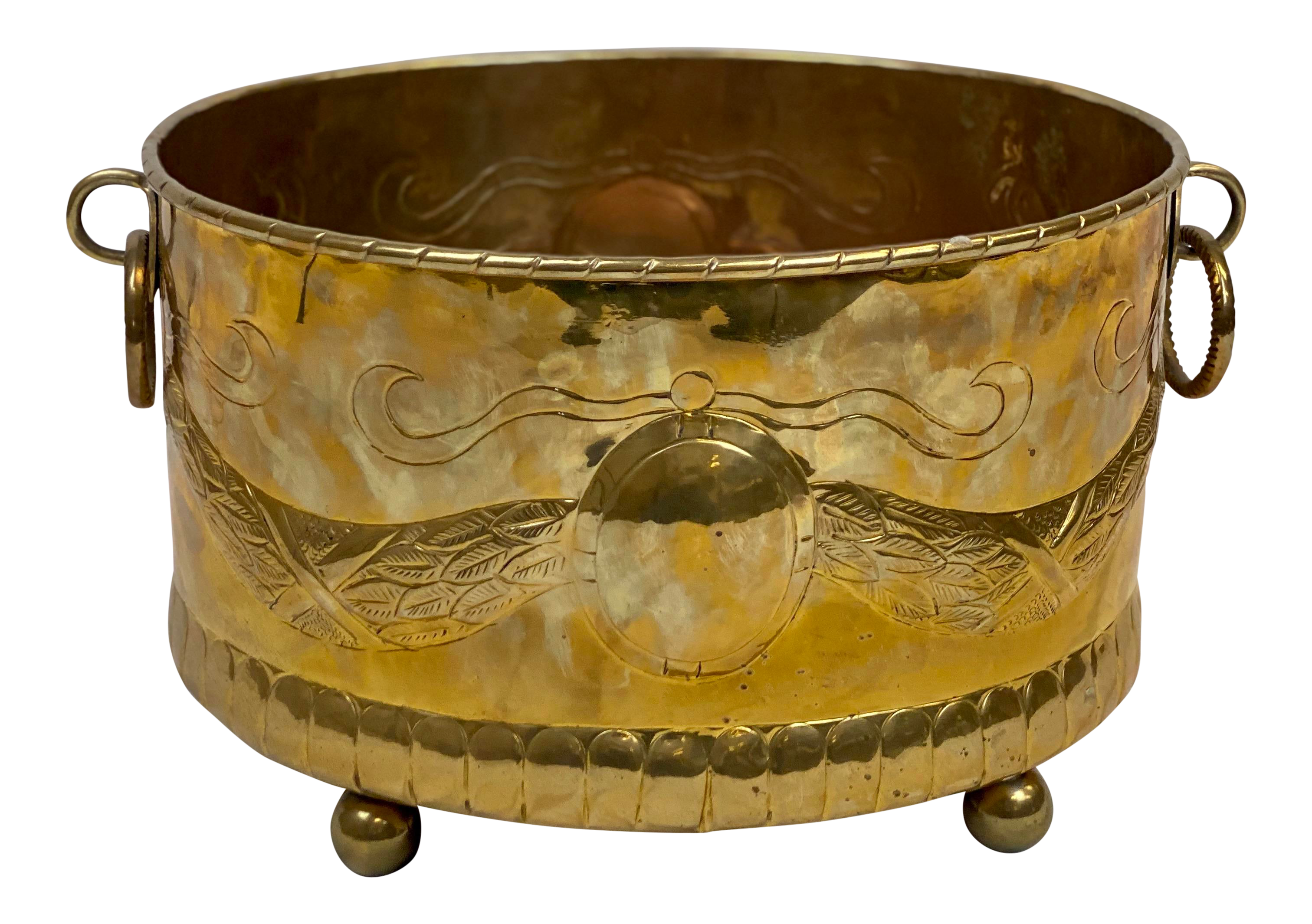 Vintage Mottahedeh Patinated Brass Planter Chairish