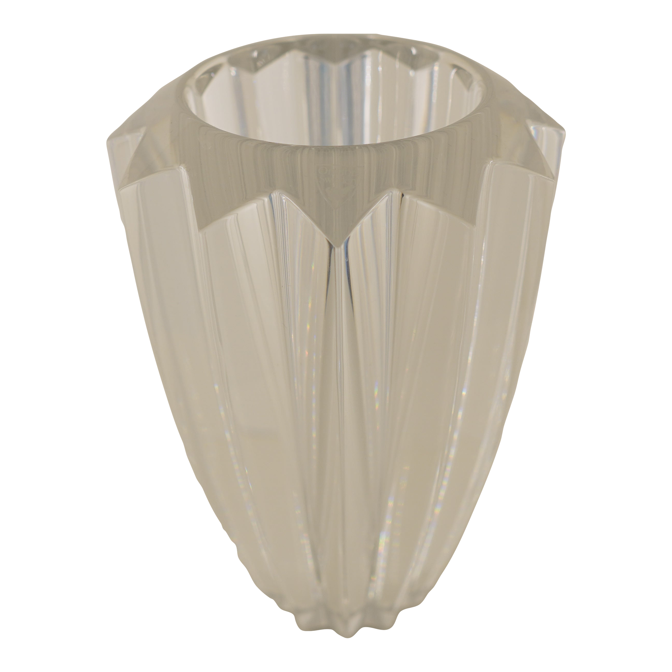 Vintage Orrefors “Zodiac” Faceted Lead Crystal Vase