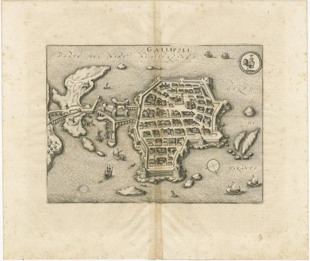 Engraved Birds-Eye Map by Mattheus Merian, 1688