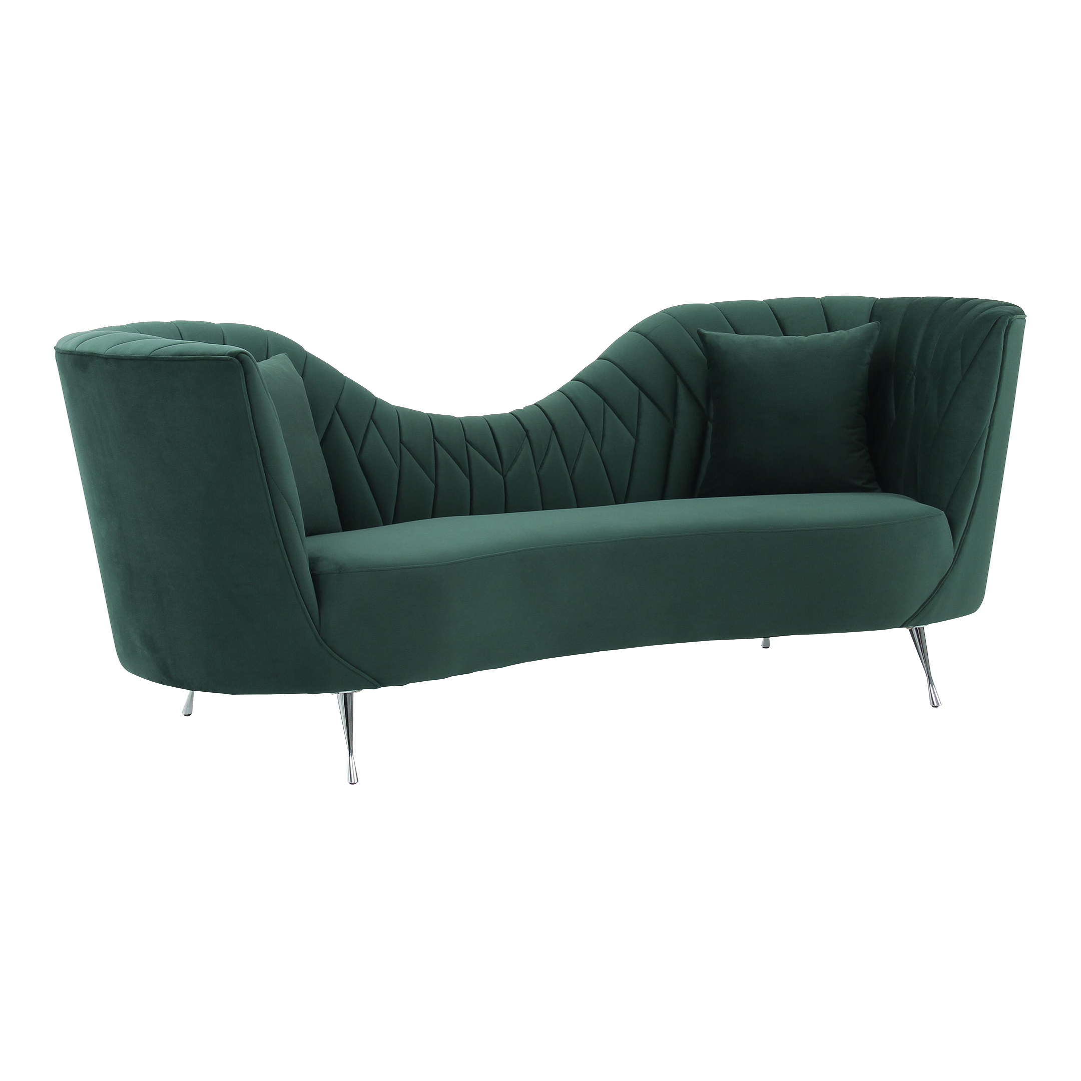 Eva Forest Green Velvet Sofa Chairish