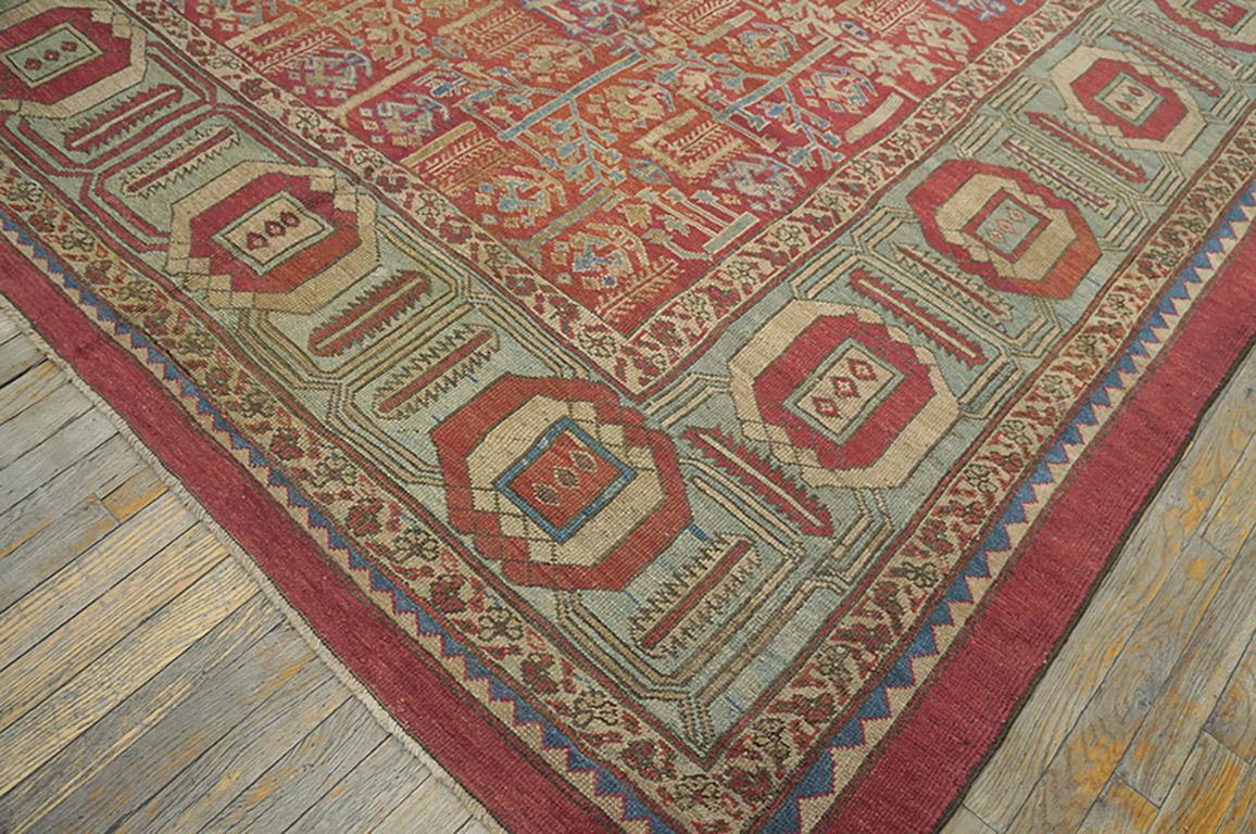 1880s Red-Rust Field Weeping Willow Antique Persian Bakshaiesh Rug