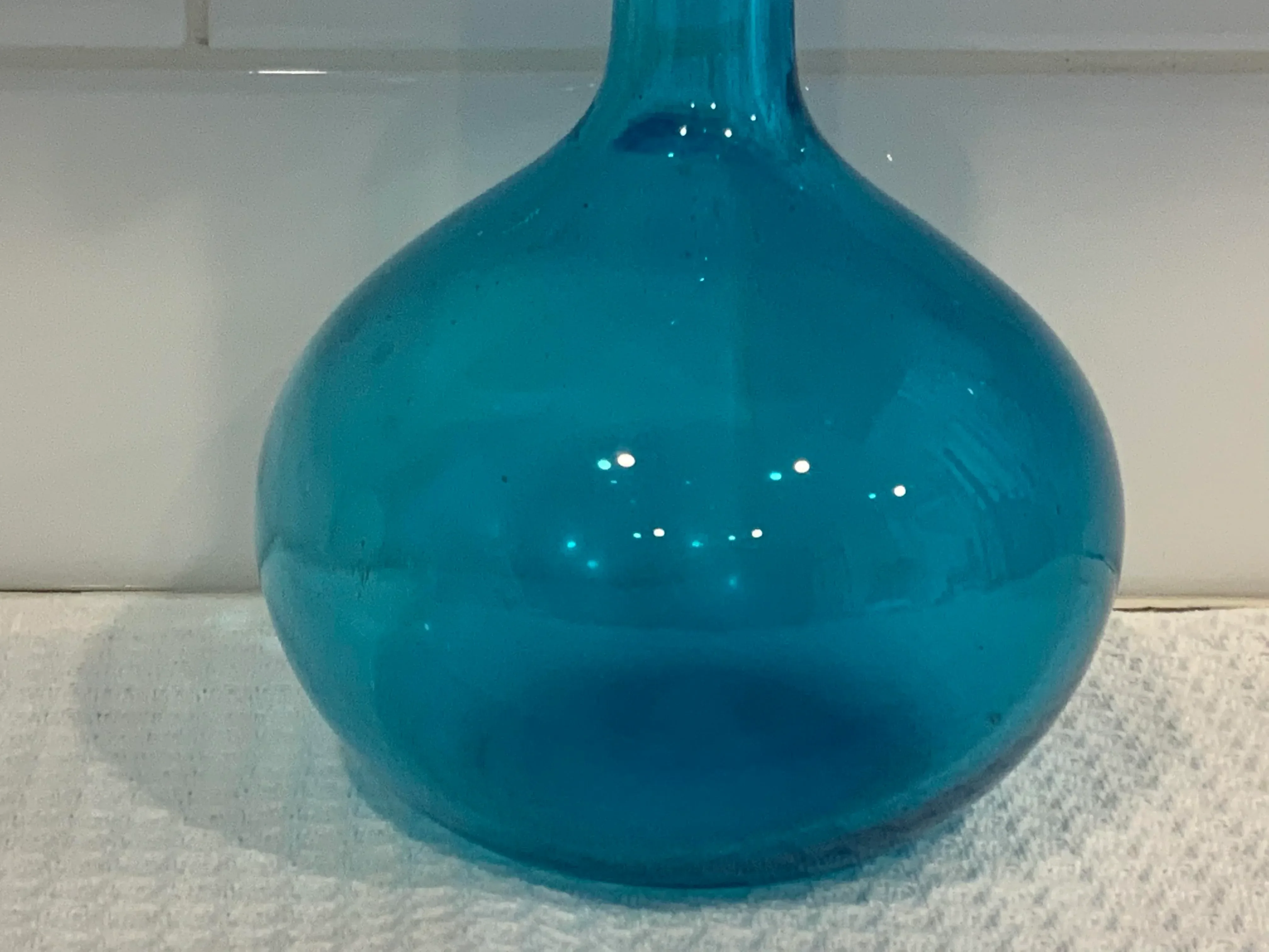 希少なヴィンテージ BLENKO ブレンコガラス 置物 手拭きガラスアメリカ雑貨 vintage-blenko-aqua-blue-