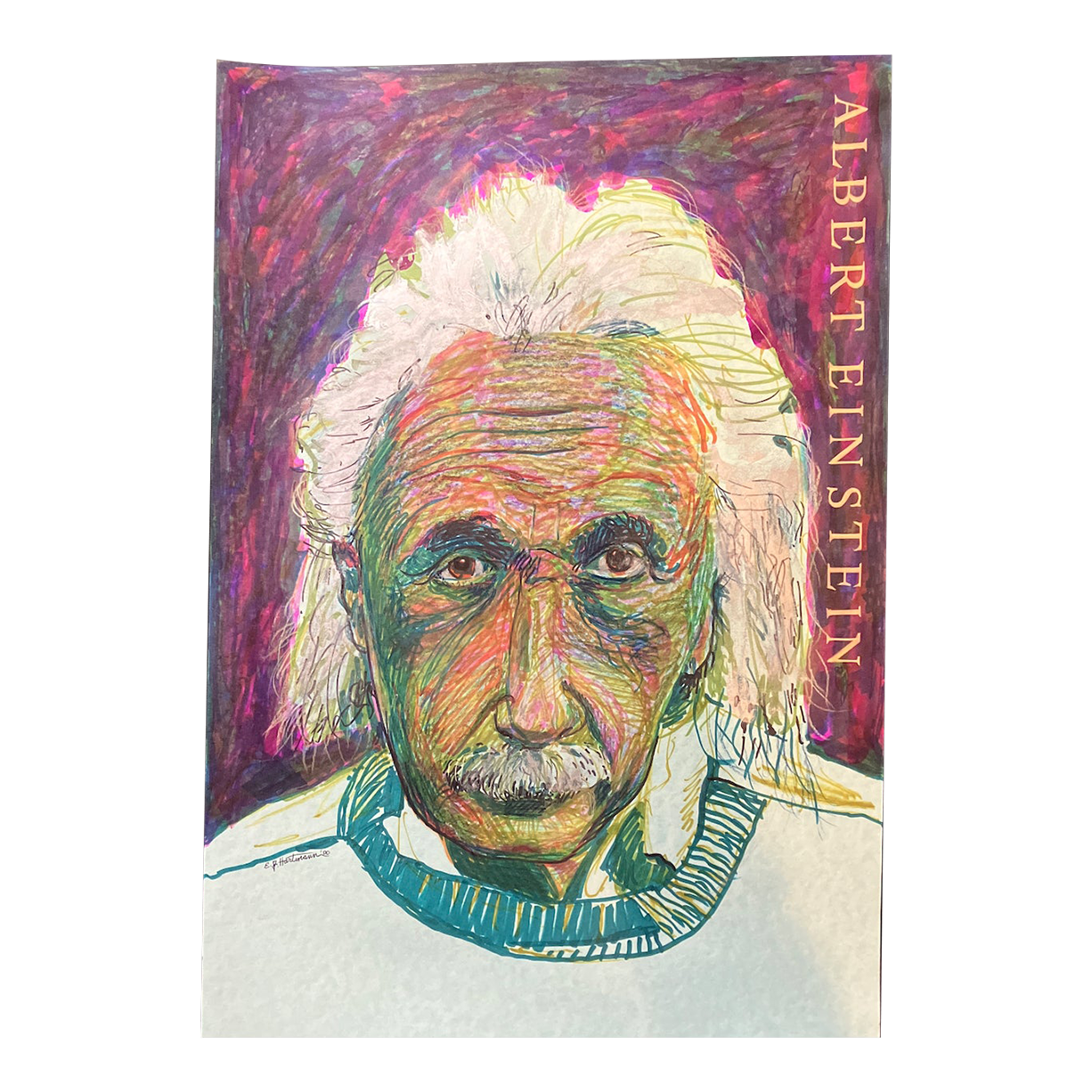 pop-art-portrait-yellow-pink-portrait-print-chairish