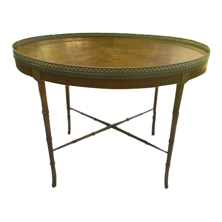 Late 20th Century Baker Furniture Company Faux Bamboo Accent Table