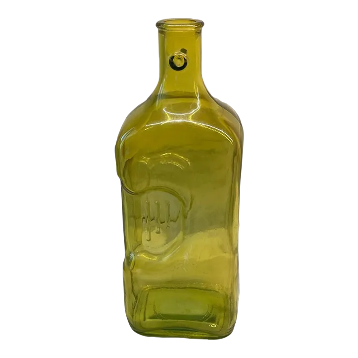 2000s Yellow Glass Bottle / Vase Chairish