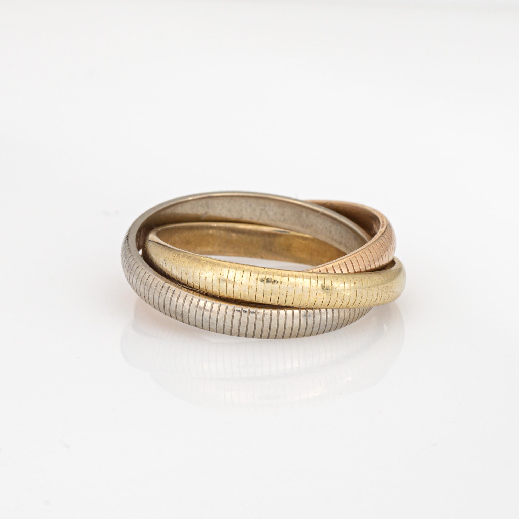 アクセサリー vintage trinity ring dead stock 1970s Vintage Cartier Trinity Ring Sz 5 Ribbed Design 18k