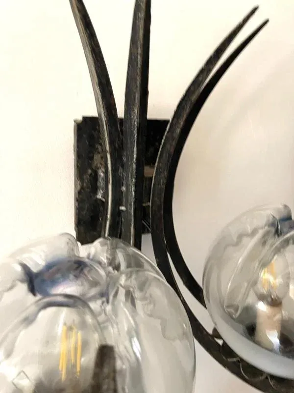 Vintage Brutalist Murano Glass Wall Lights from Mazzega, 1960s, Set of 2