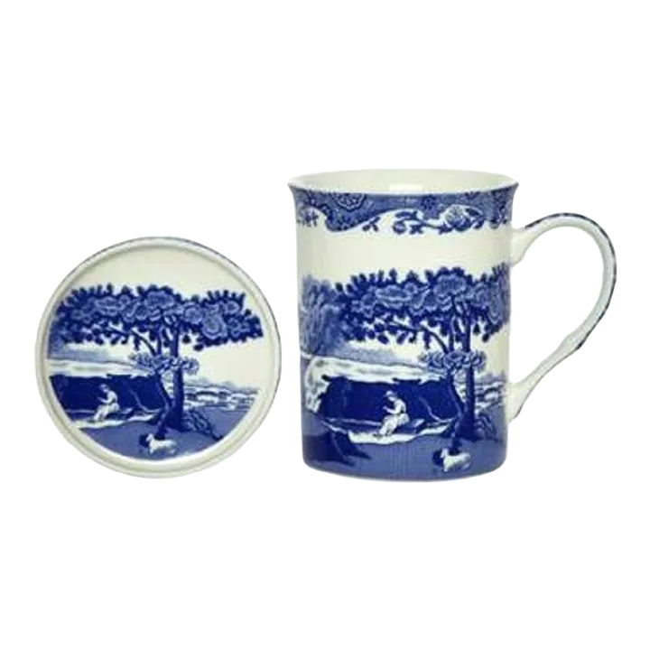 Spode Blue Italian Mug & Coaster Set Chairish