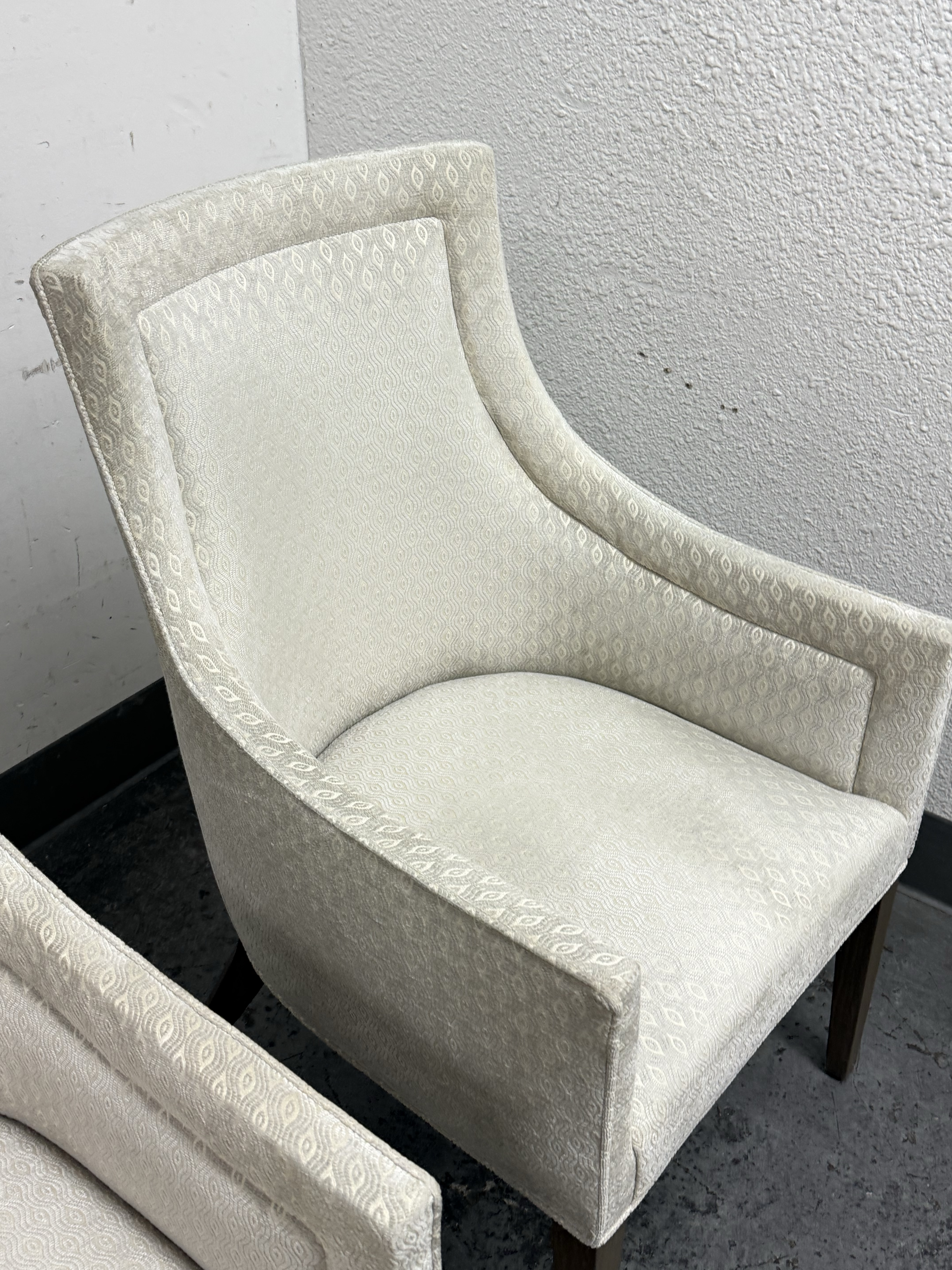 Custom Design Slope Arm Chairs, Pair