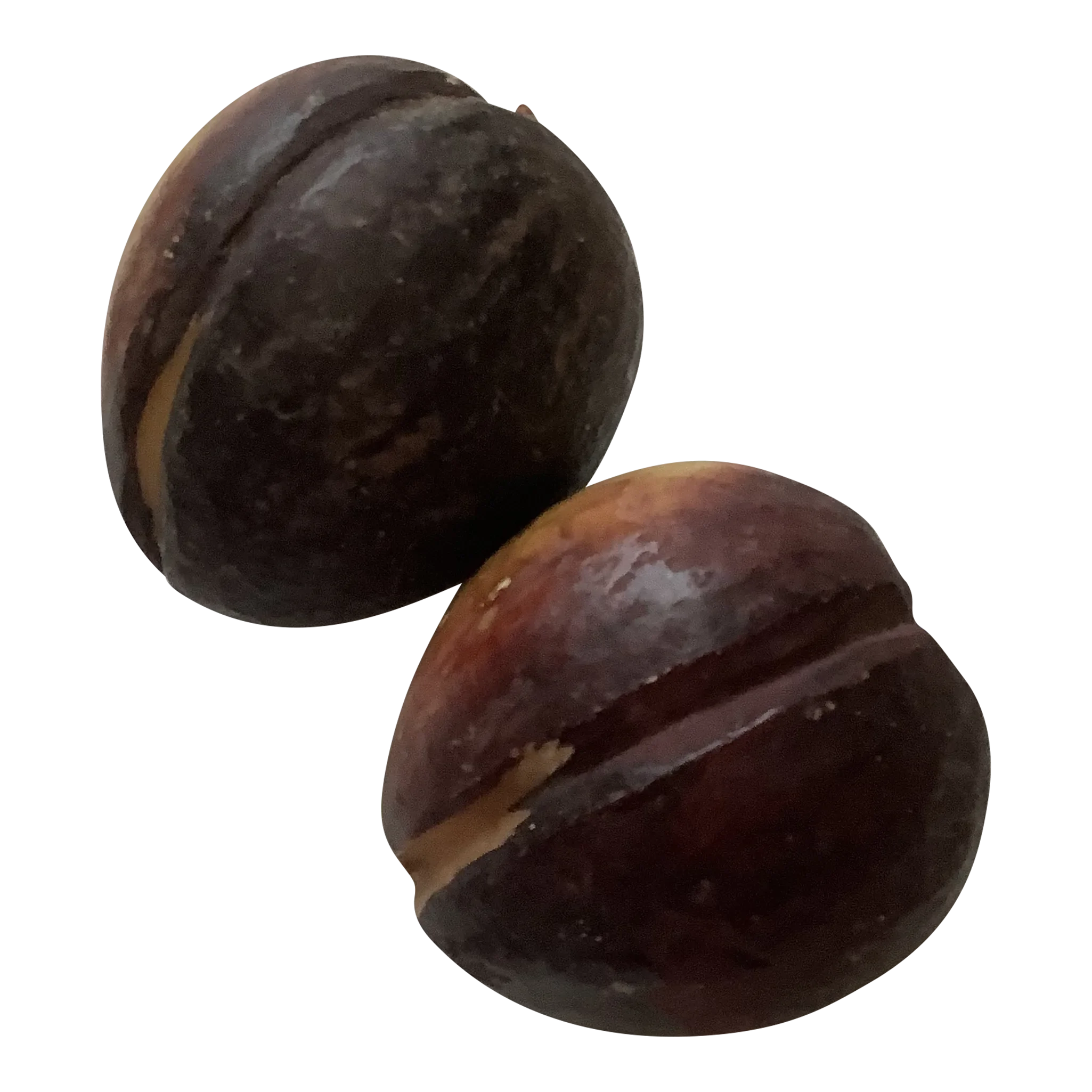 Early 20th Century Italian Alabaster Stone Red Plums - a Pair