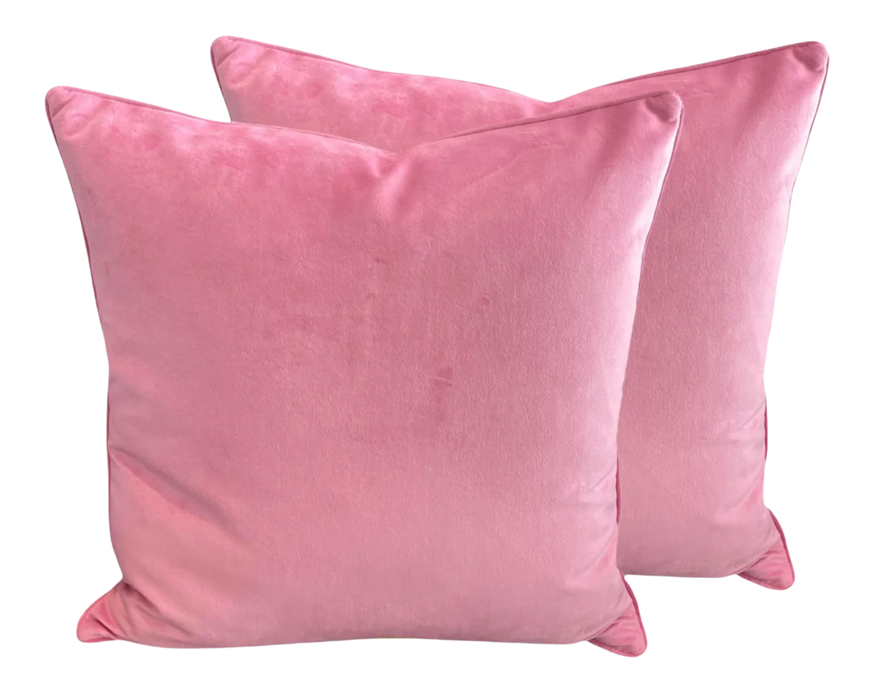 Early 21st Century Pink Velvet Pillows a Pair Chairish