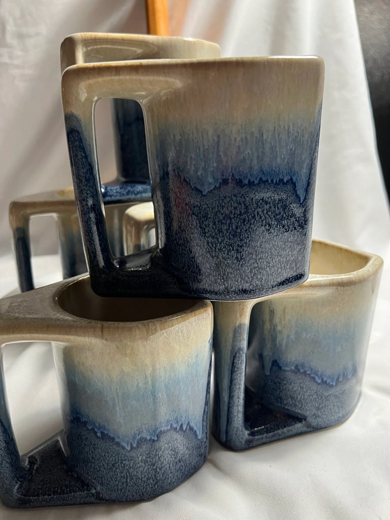 Lot De 6 Tasses à Café Vintage Rodolfo Padilla - Émaillées Goutte à Goutte 8 Oz Avec Support - Occasion