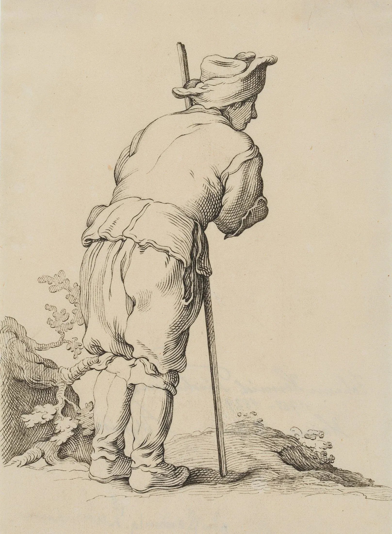 Johann Heinrich Wilhelm Tischbein, Shepherd with a Stick, 1790, Drawing