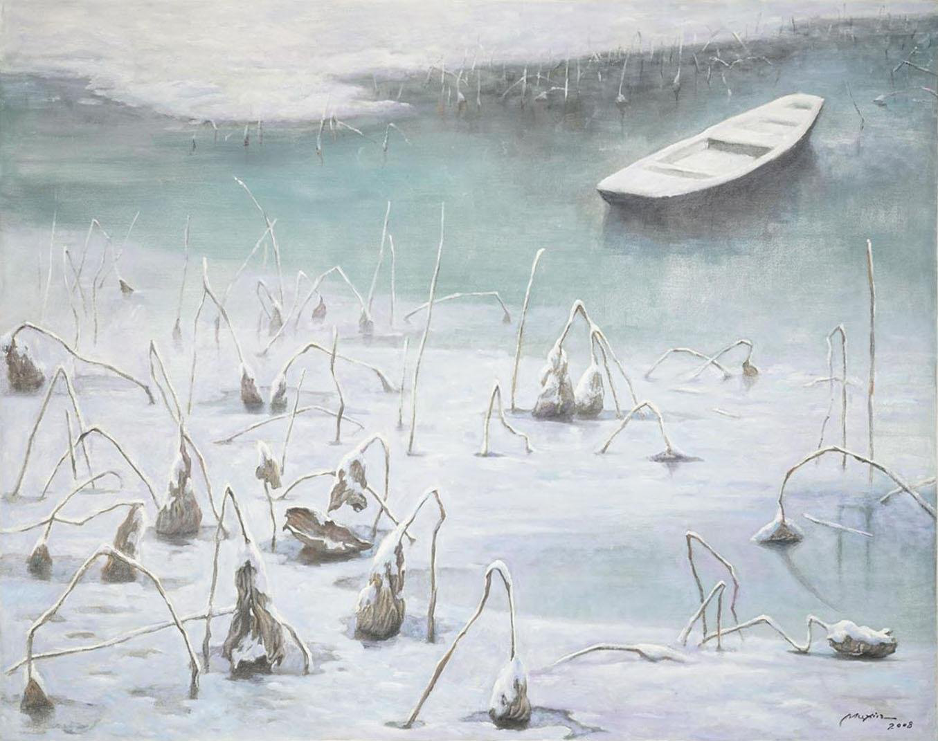 Frozen Lake Painting By Mu Xin Chairish
