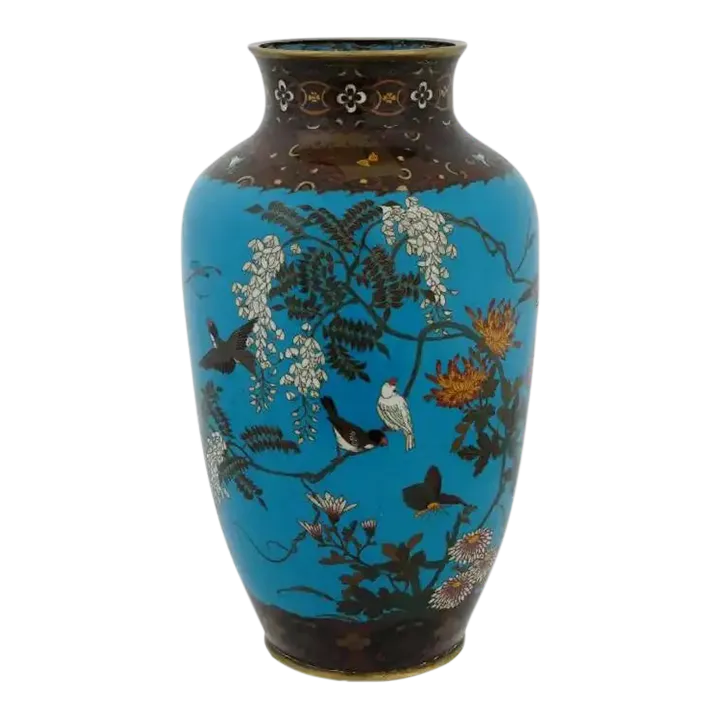 Antique Japanese Meiji Cloisonne Enamel Vase Chairish