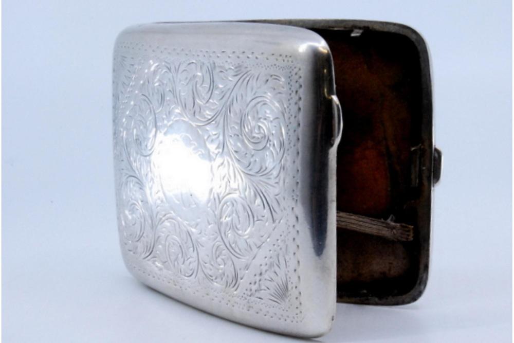 cigarette case silver antique C. 1915 Sterling Silver Victorian Antique Cigarette Case