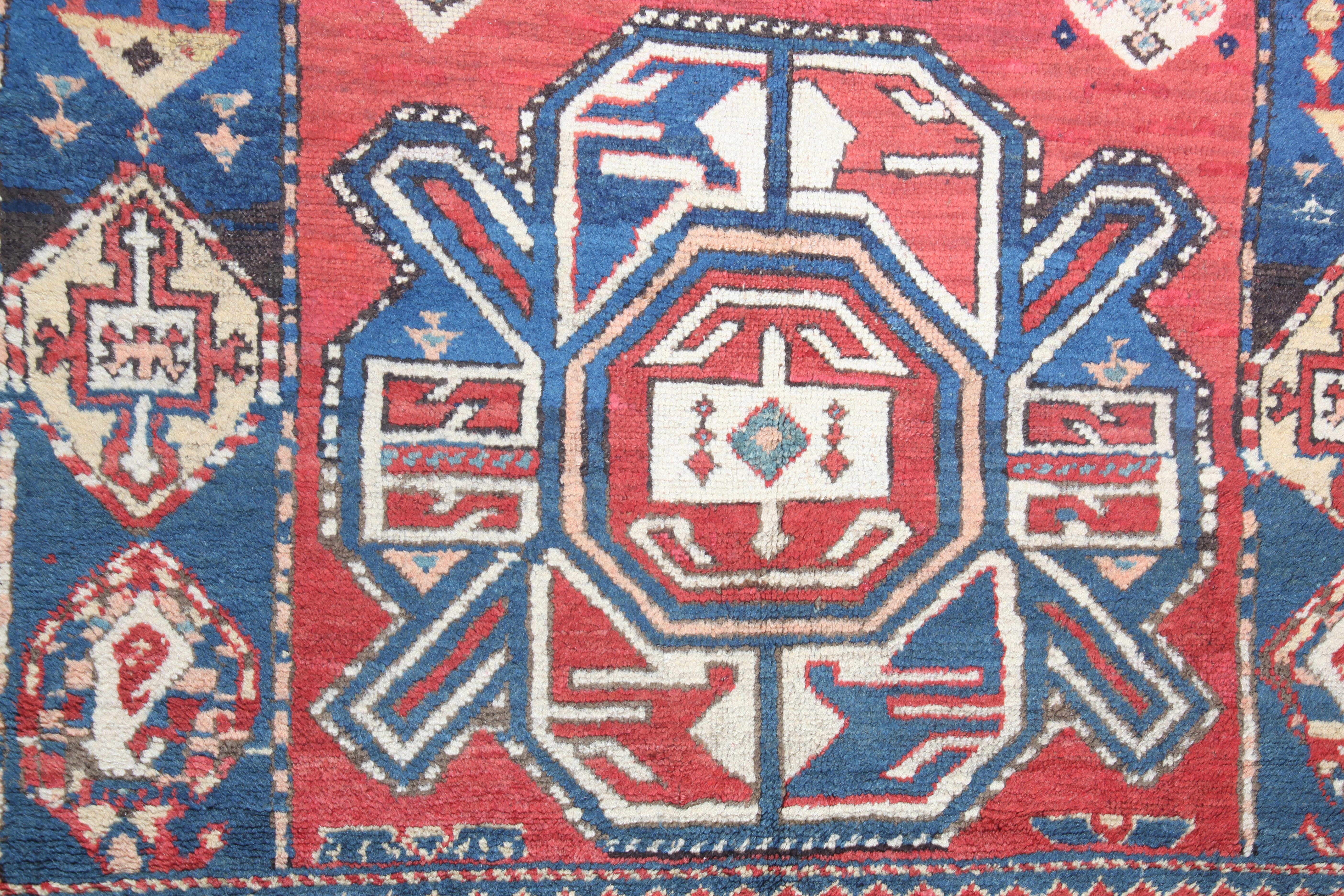 Antique Karabagh Kazak Caucasian Rug