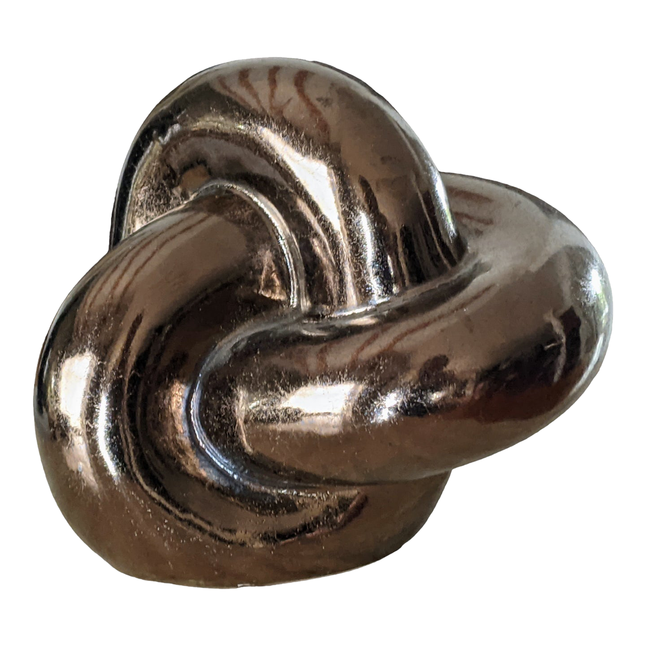 Contemporary Modern Metallic Bronze Twisted Knot Sculpture Chairish