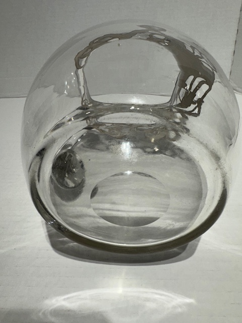 Antique Art Nouveau Silver Overlay Crystal Water Pitcher With Engraved Initials