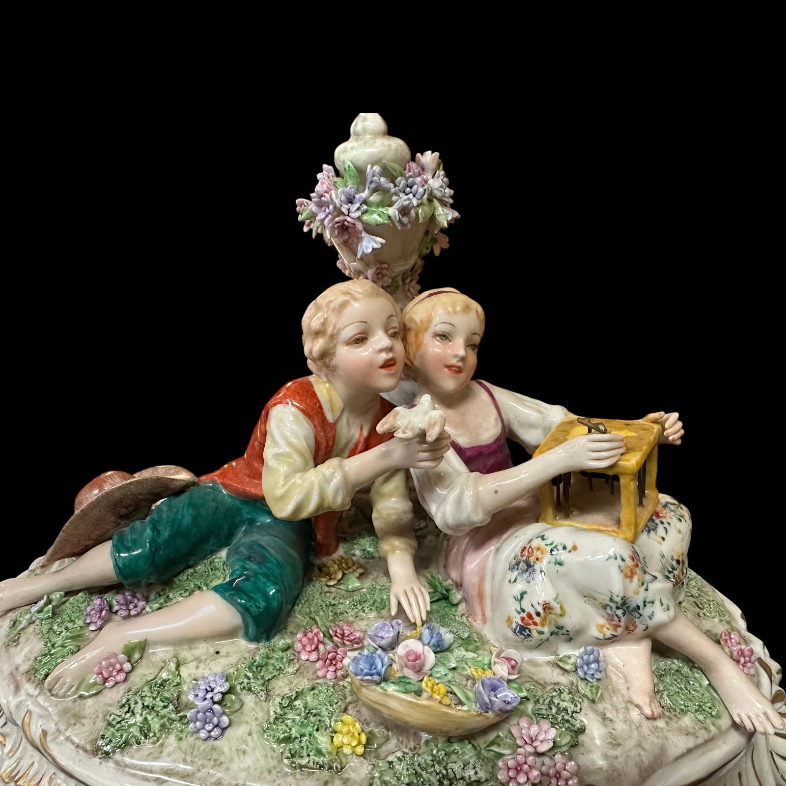 Luigi Fabris (Italian, 1883-1952), Porcelain Courting Couple, 8