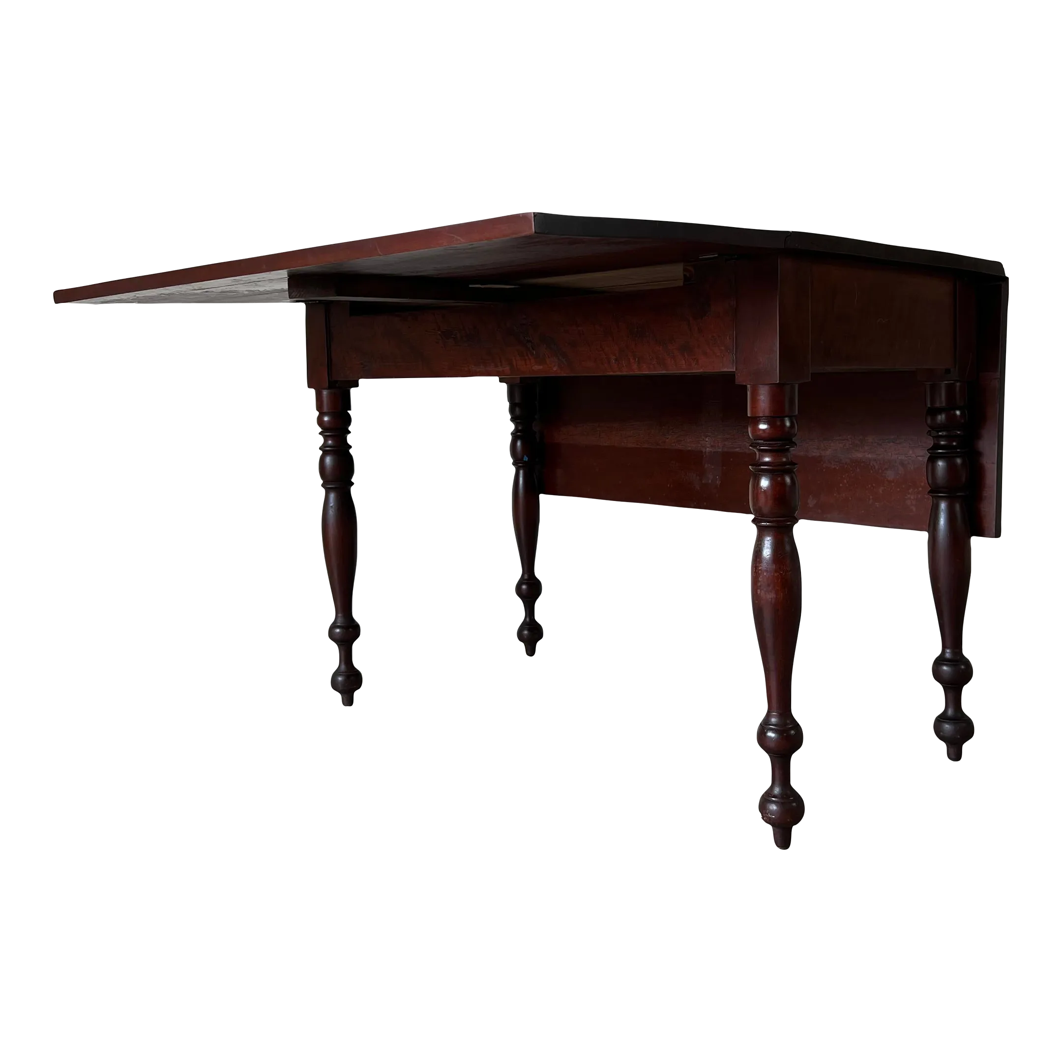 Antique 19th Century Walnut Drop Leaf Table W/ Turned Legs Chairish