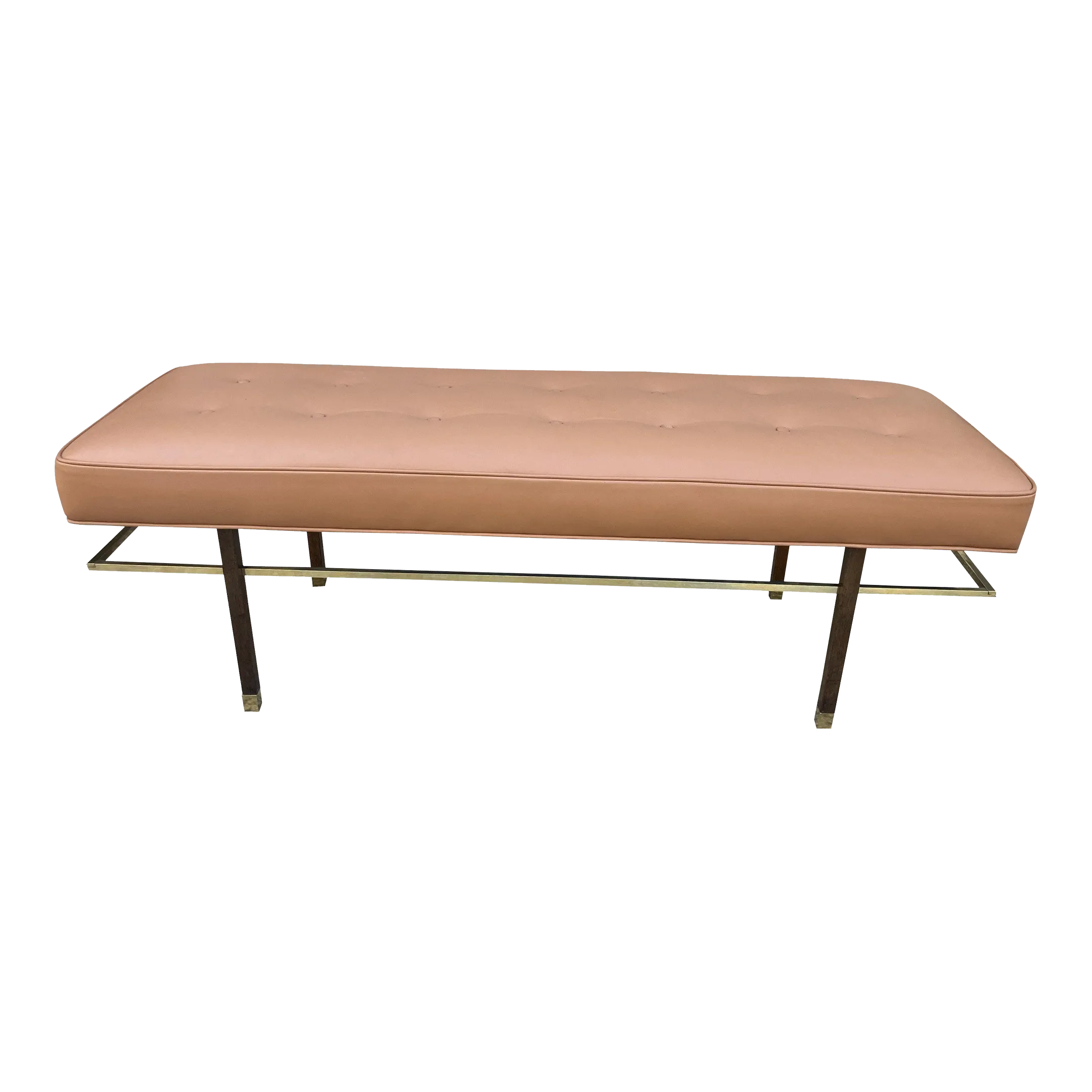 1950s Harvey Probber Brass & Leather Bench Chairish