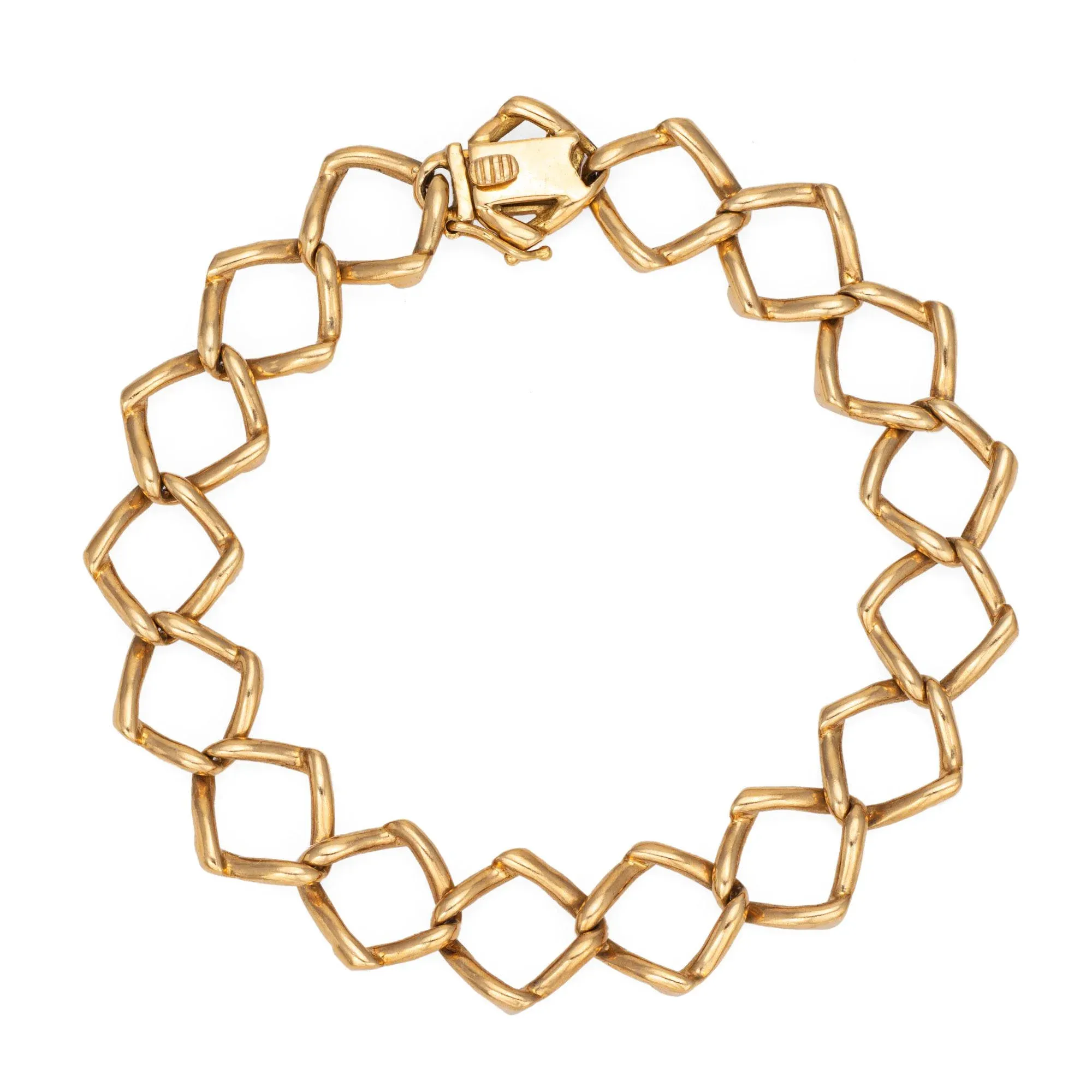 1981 Vintage Tiffany & Co Paloma Picasso Triangle Link 18k Gold 