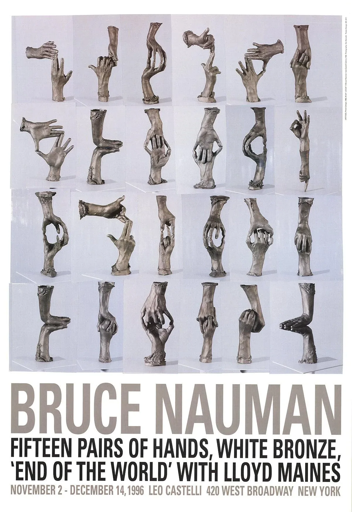 1996 Bruce Nauman \'Fifteen Pairs of Hands\' Pop Art Brown USA Offset Lithograph