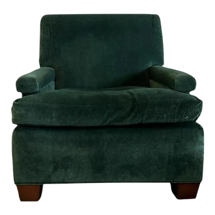 Custom Hickory Chair Green Mohair Macdonald Club Chair Chairish
