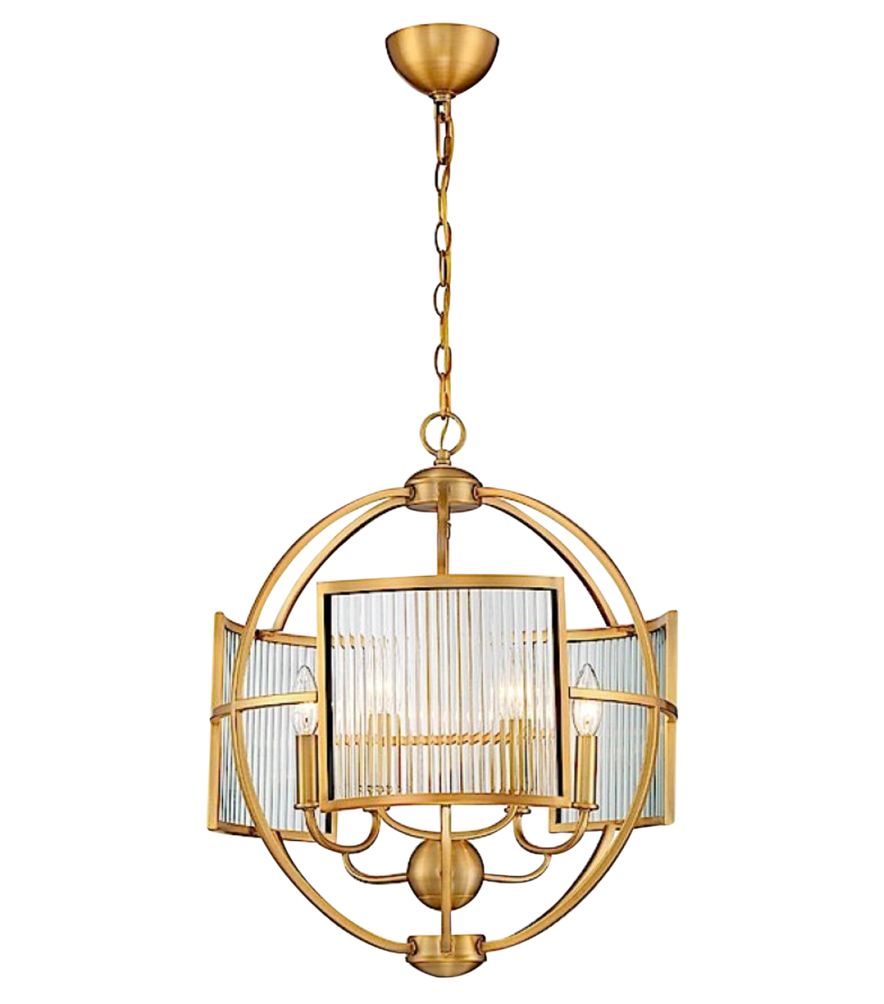 Modern Brass and Glass Pendant Light Chairish
