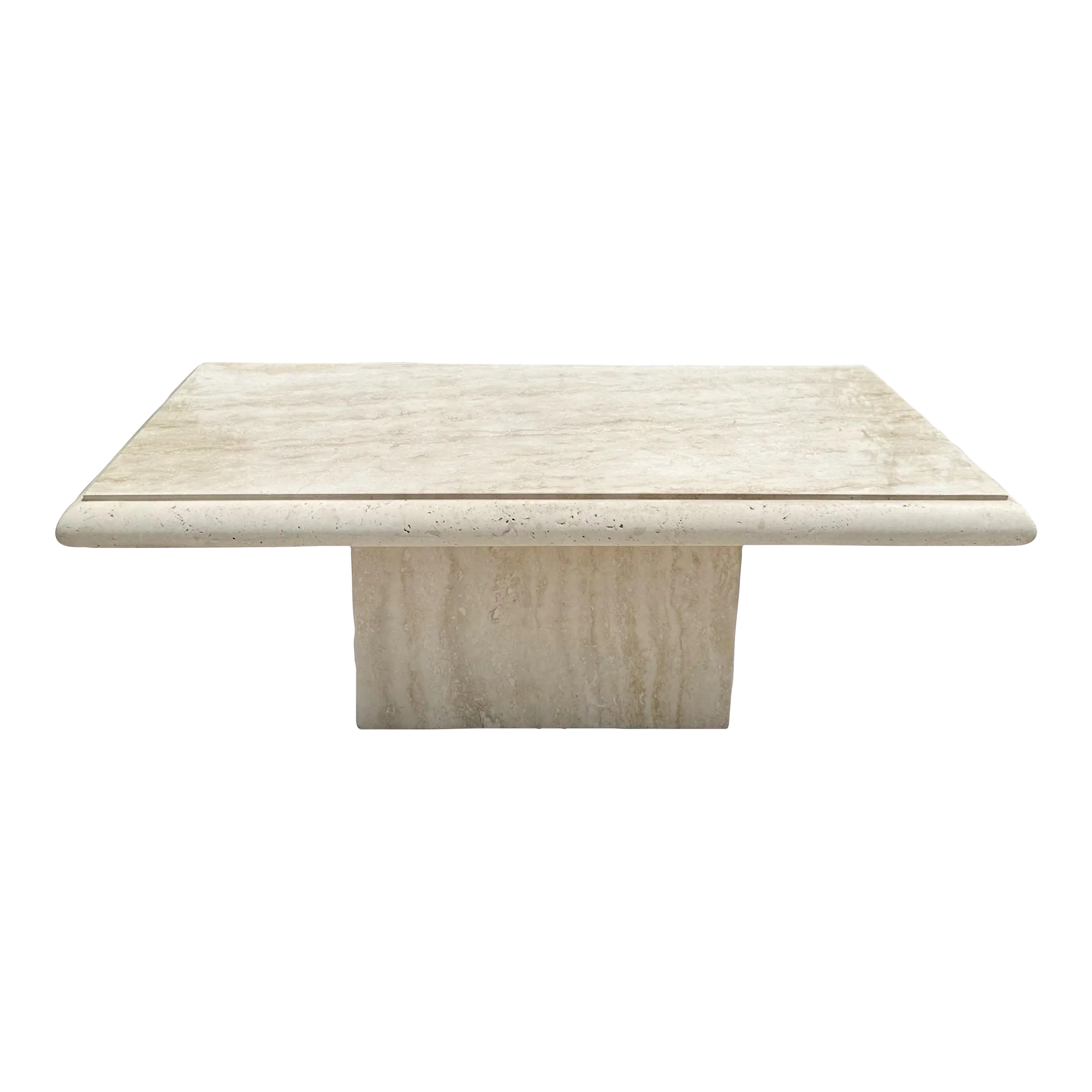 Late 20th Century Polished Travertine Coffee Table Chairish