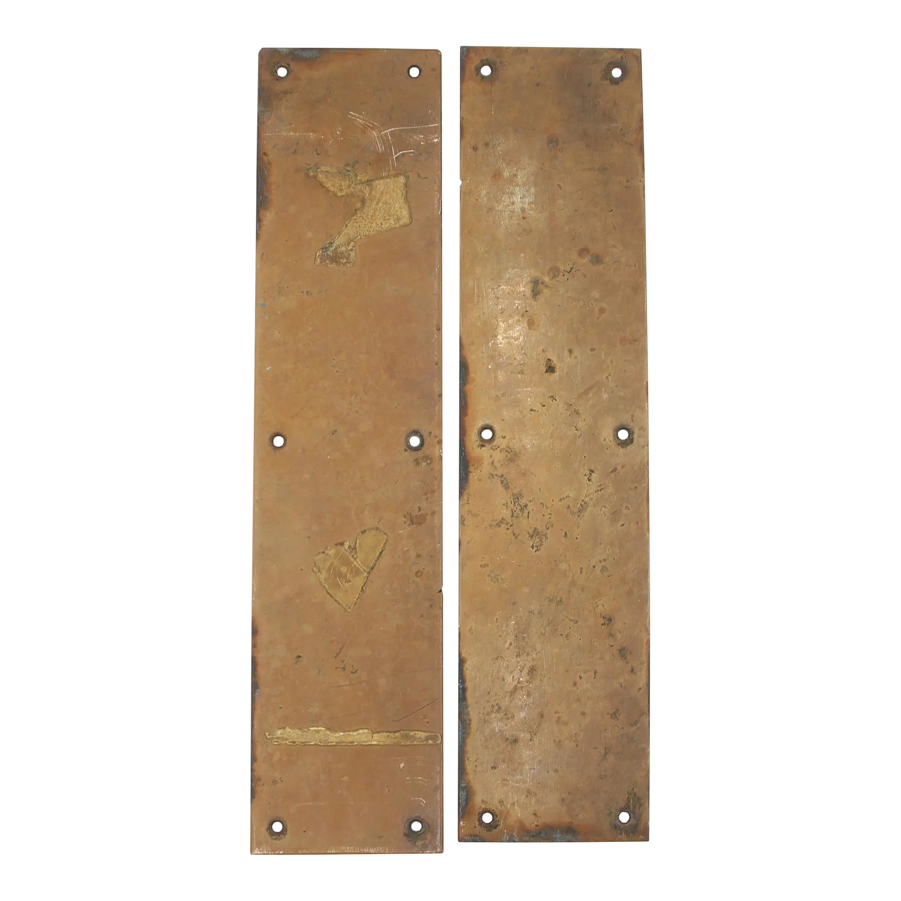 Pair of Vintage Brass 15 In. Door Push Plates